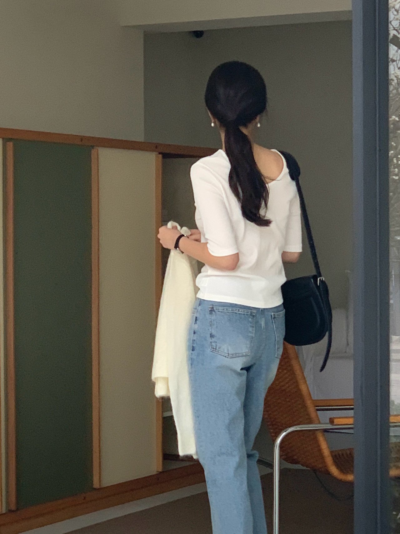 2WAY(U넥&보트넥) 5부 티셔츠 상세 이미지 3