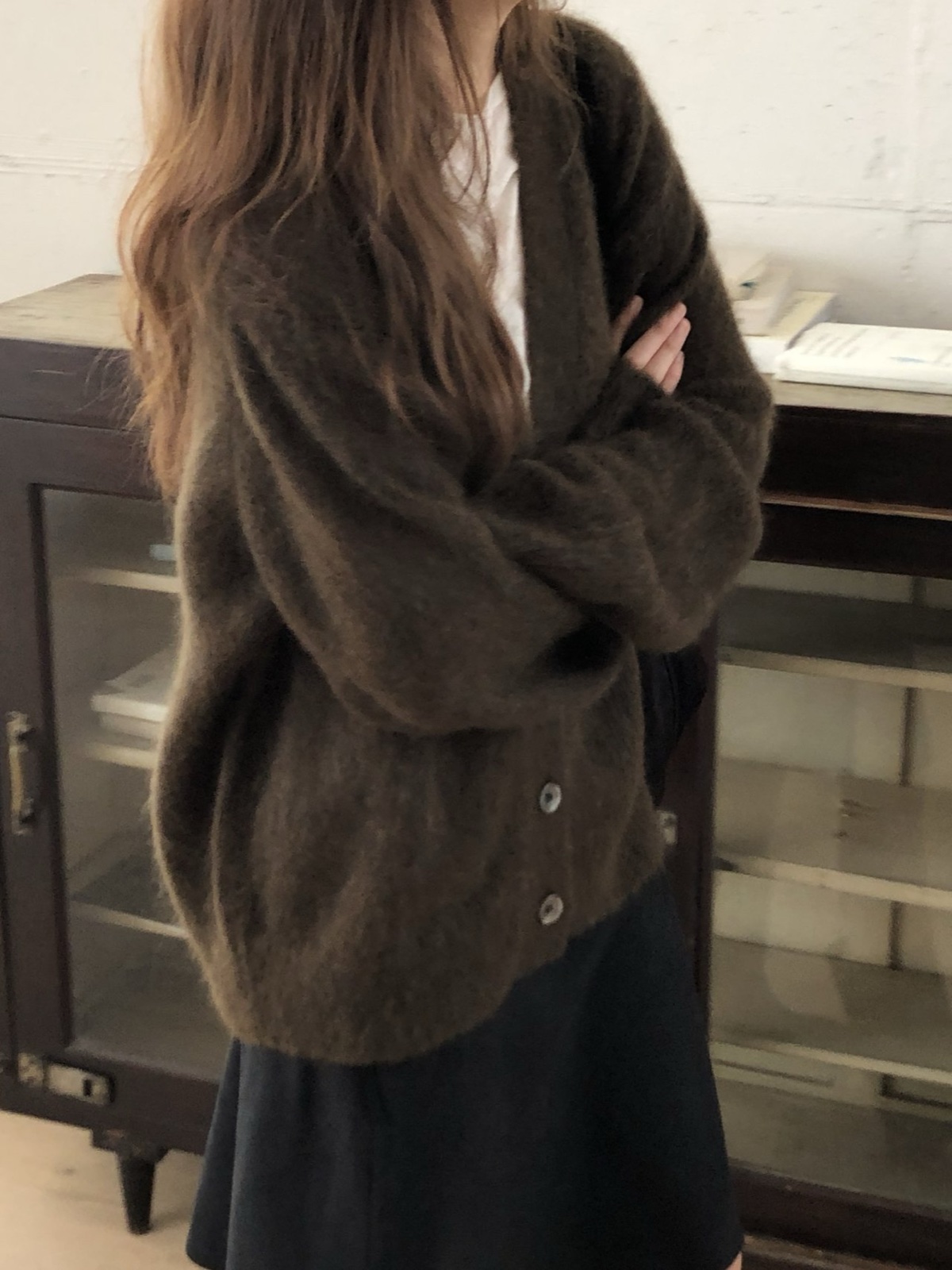 아멜리 브러쉬 모헤어 가디건 상세 이미지 2