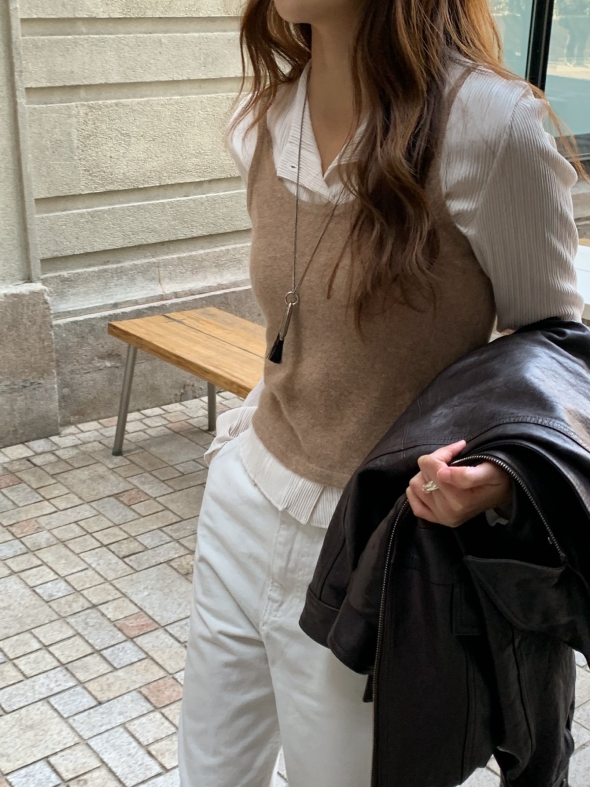 아멜 플리츠 라운드 가디건 상세 이미지 3
