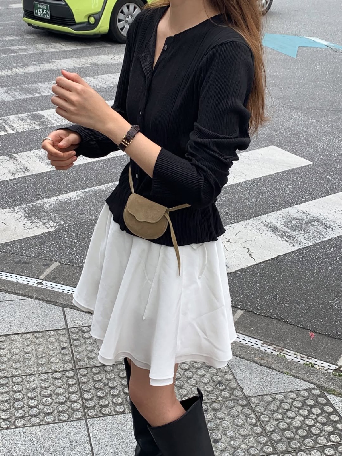 아멜 플리츠 라운드 가디건 상세 이미지 7
