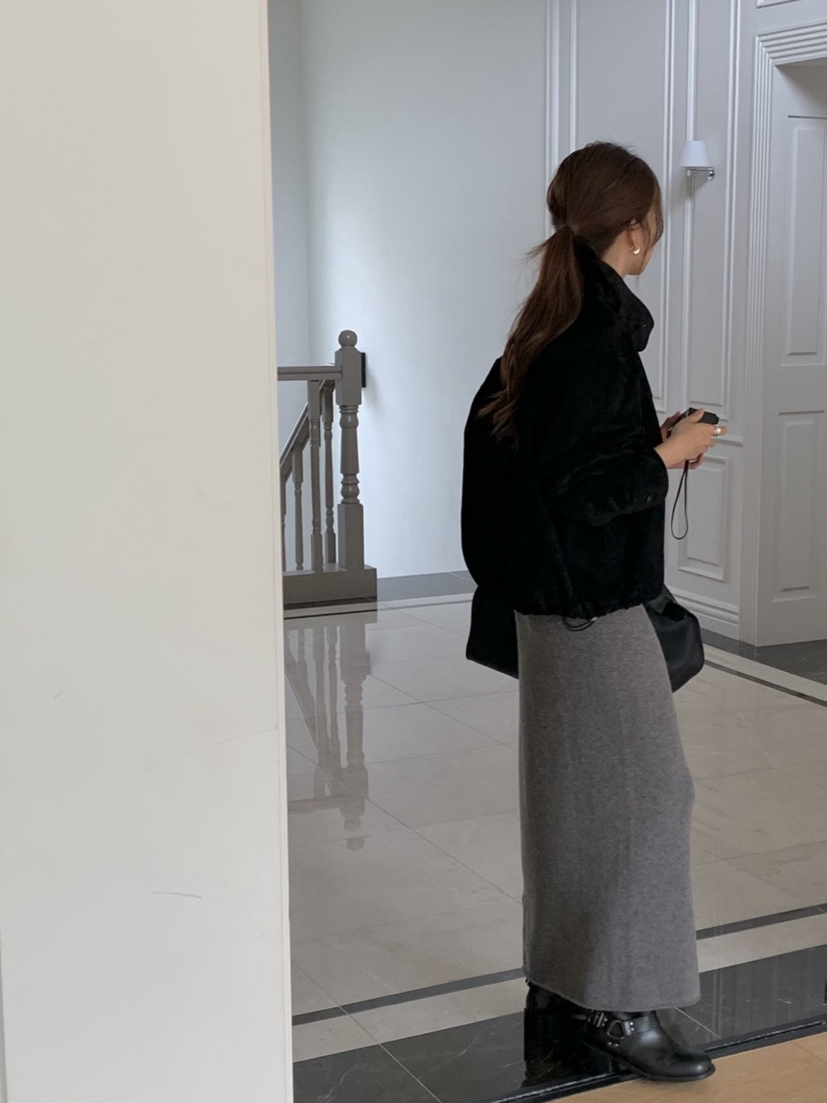 아멜 홀가먼트 캐시미어 스커트 상세 이미지 2