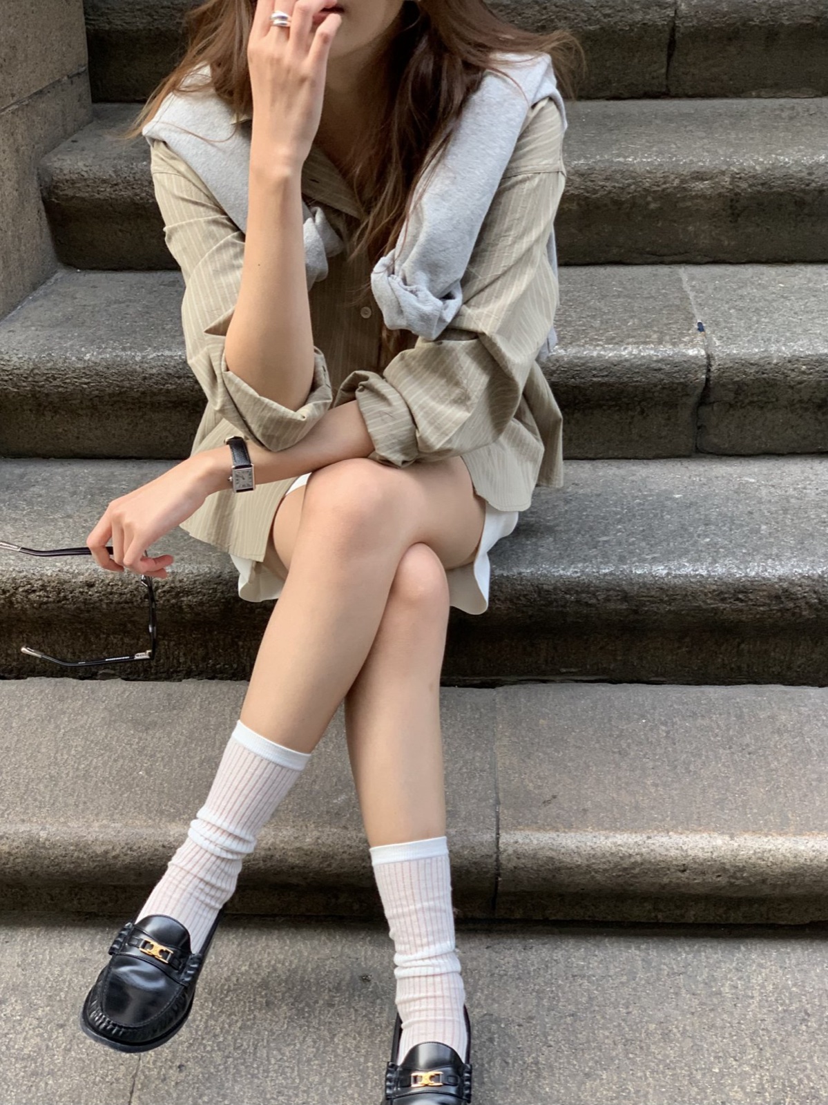 아리엘 스트라이프 셔츠 상세 이미지 5