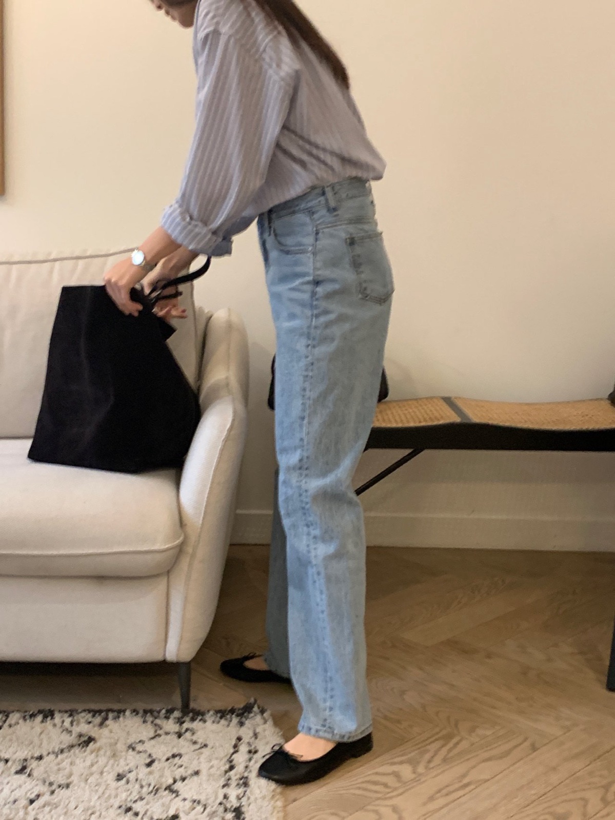 오번 가이하라 레귤러핏 빈티지 데님 상세 이미지 6