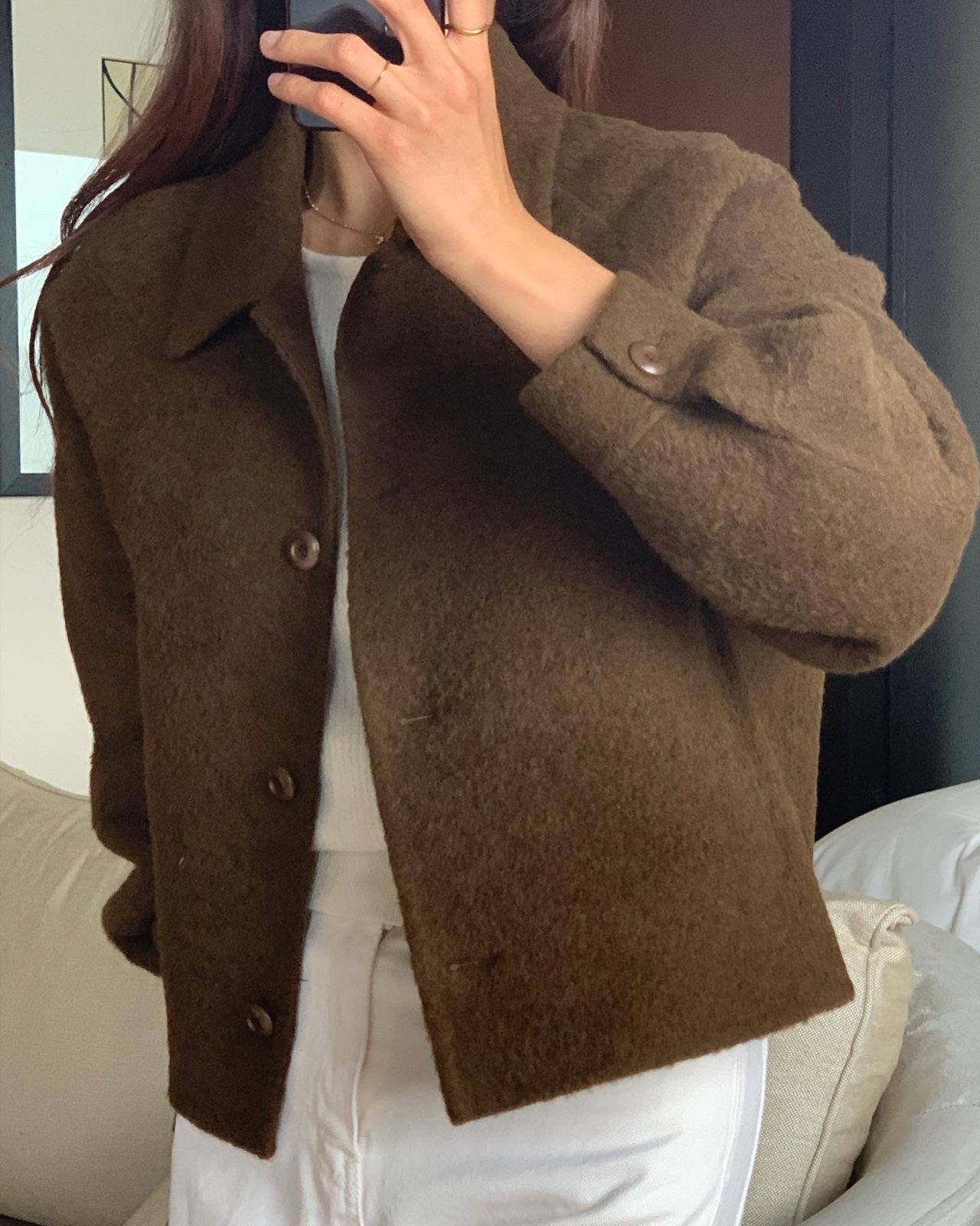 베이비 알파카 핸드메이드 숏 코트 상세 이미지 3
