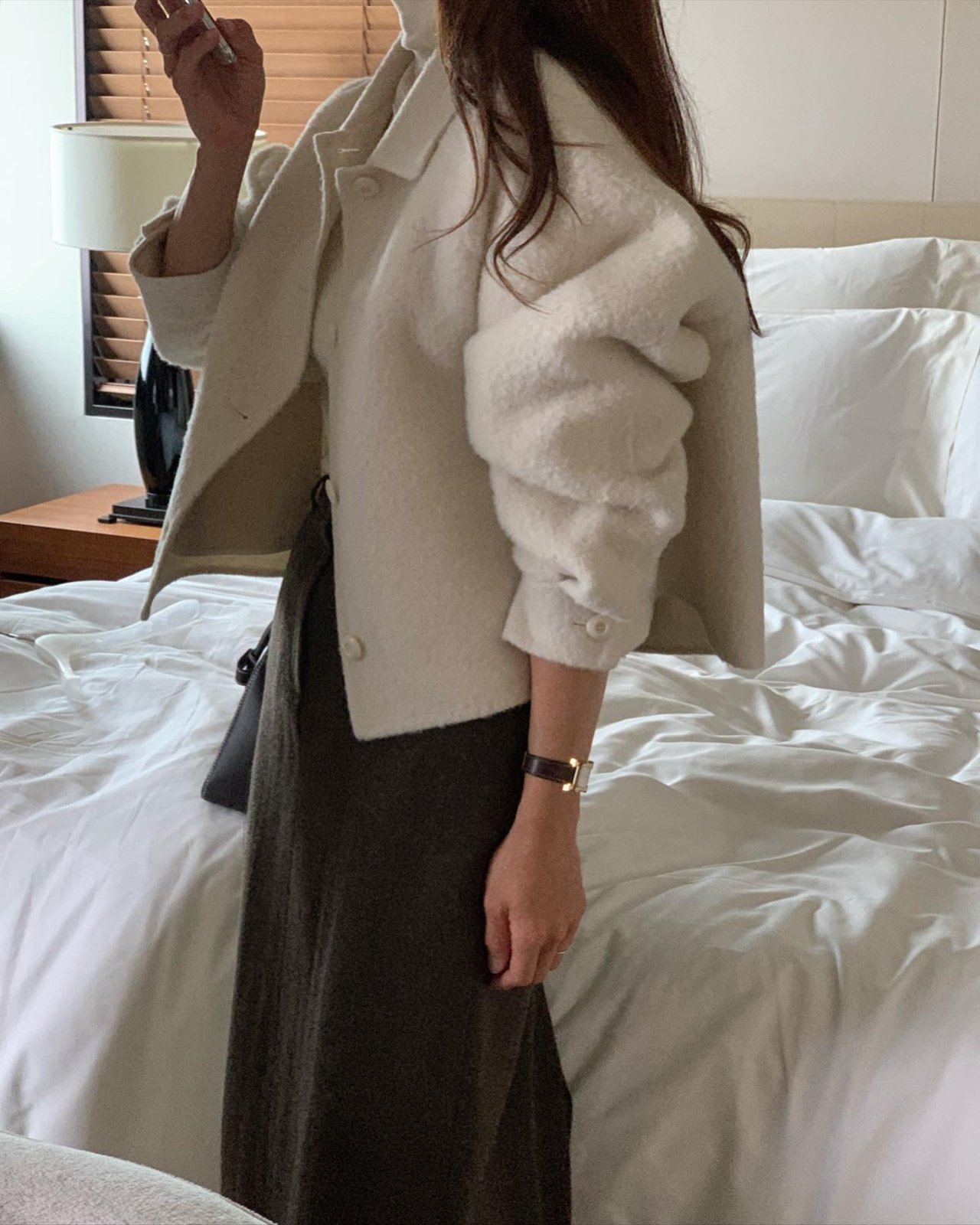 베이비 알파카 핸드메이드 숏 코트 상세 이미지 6