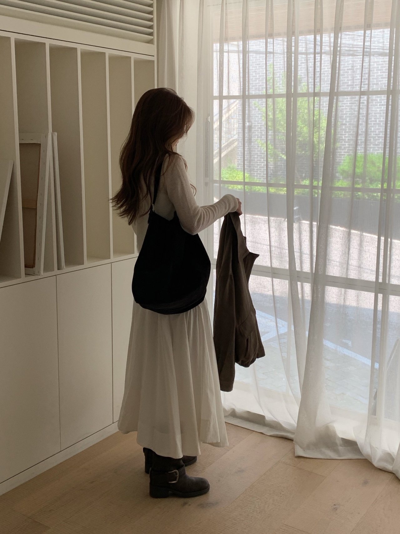 베이비알파카 골지 V넥 가디건 상세 이미지 3