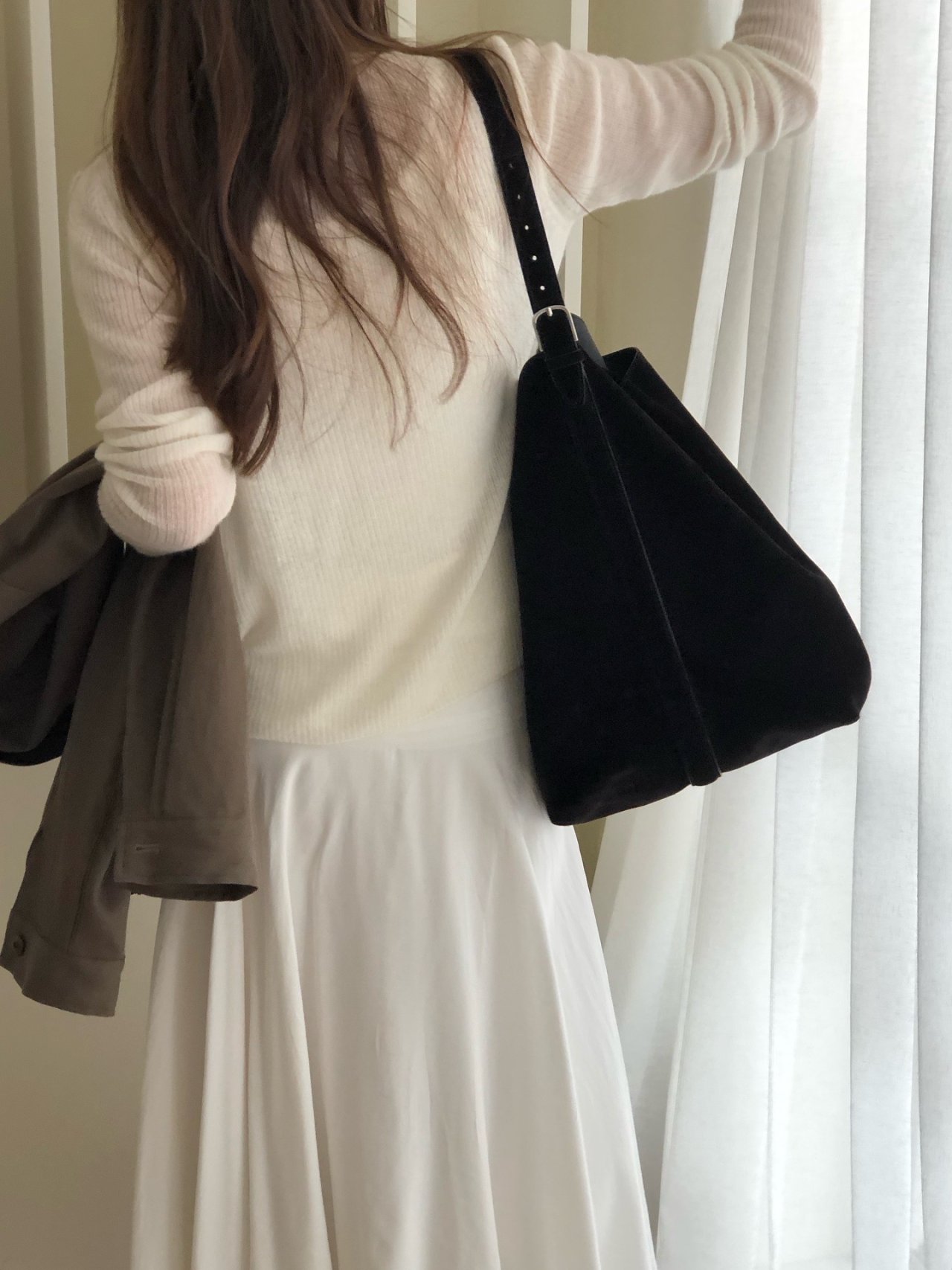베이비알파카 골지 V넥 가디건 상세 이미지 4
