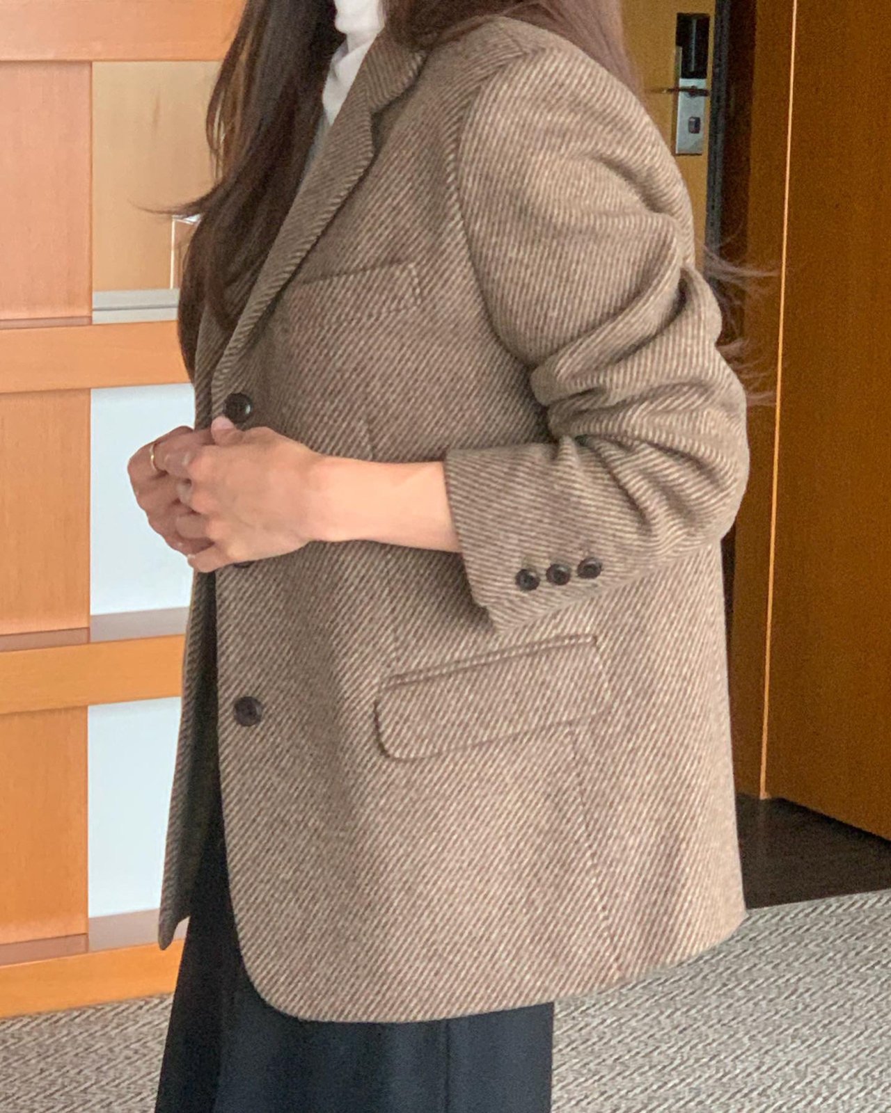 베이비 알파카 트윌 싱글자켓 상세 이미지 5