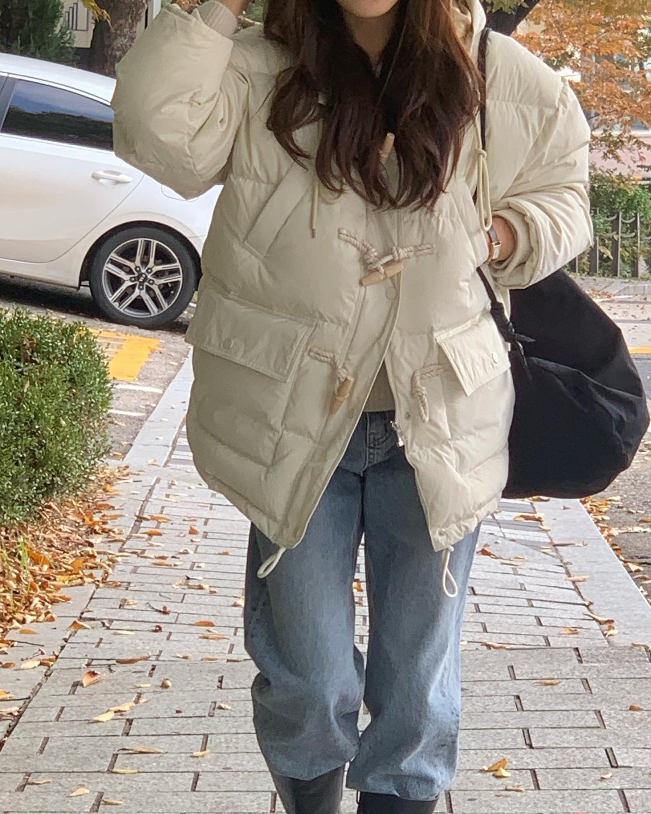 베어 구스다운 더플 하프패딩 상세 이미지 9