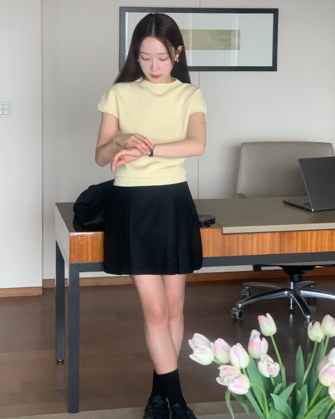 베니 울 핀턱 숏 스커트 상세 이미지 8
