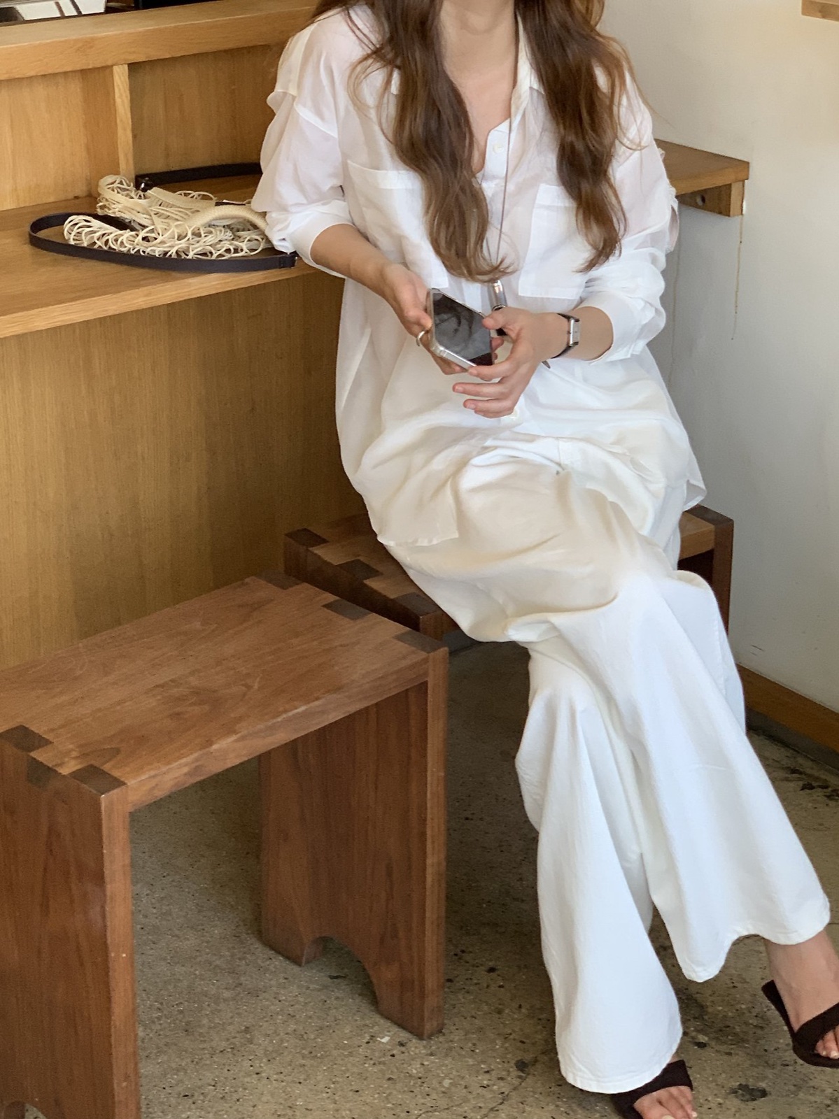 베른 린넨 롱 와이드 데님 상세 이미지 9