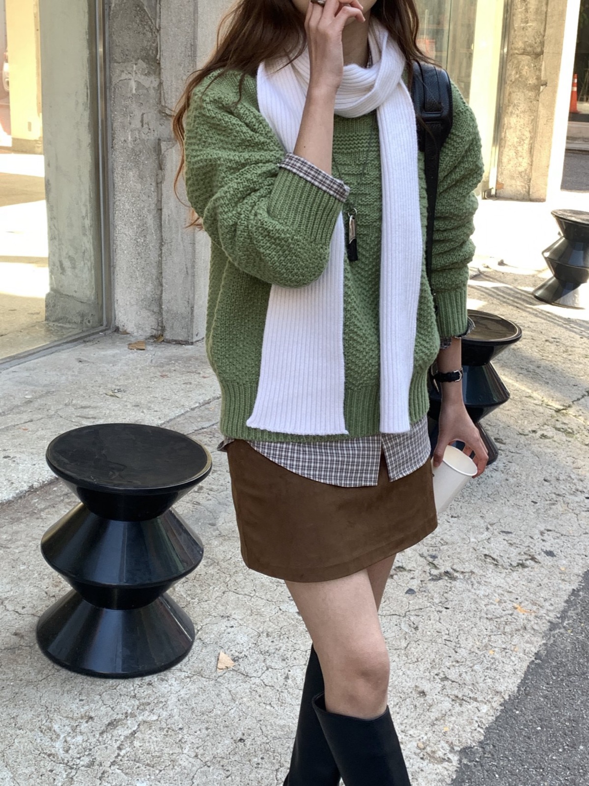 베른 라쿤 골지 머플러 상세 이미지 8