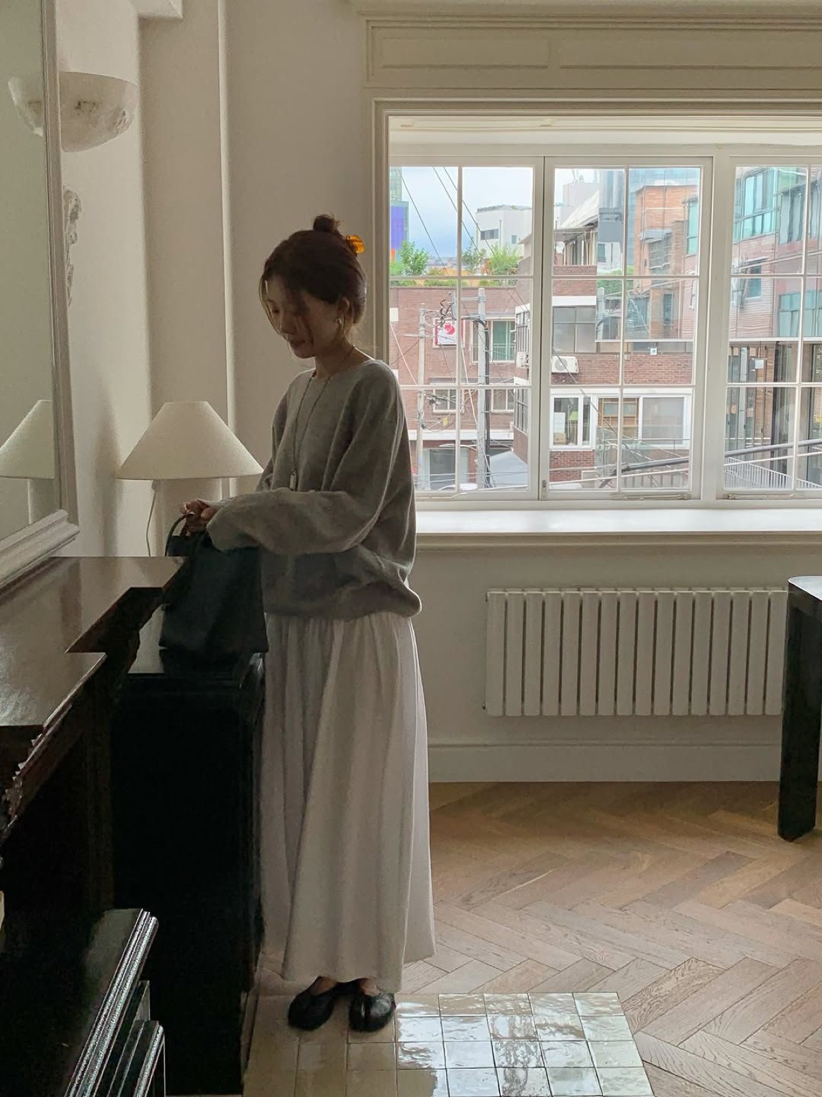 베른 볼륨 셔링 롱 스커트 상세 이미지 3