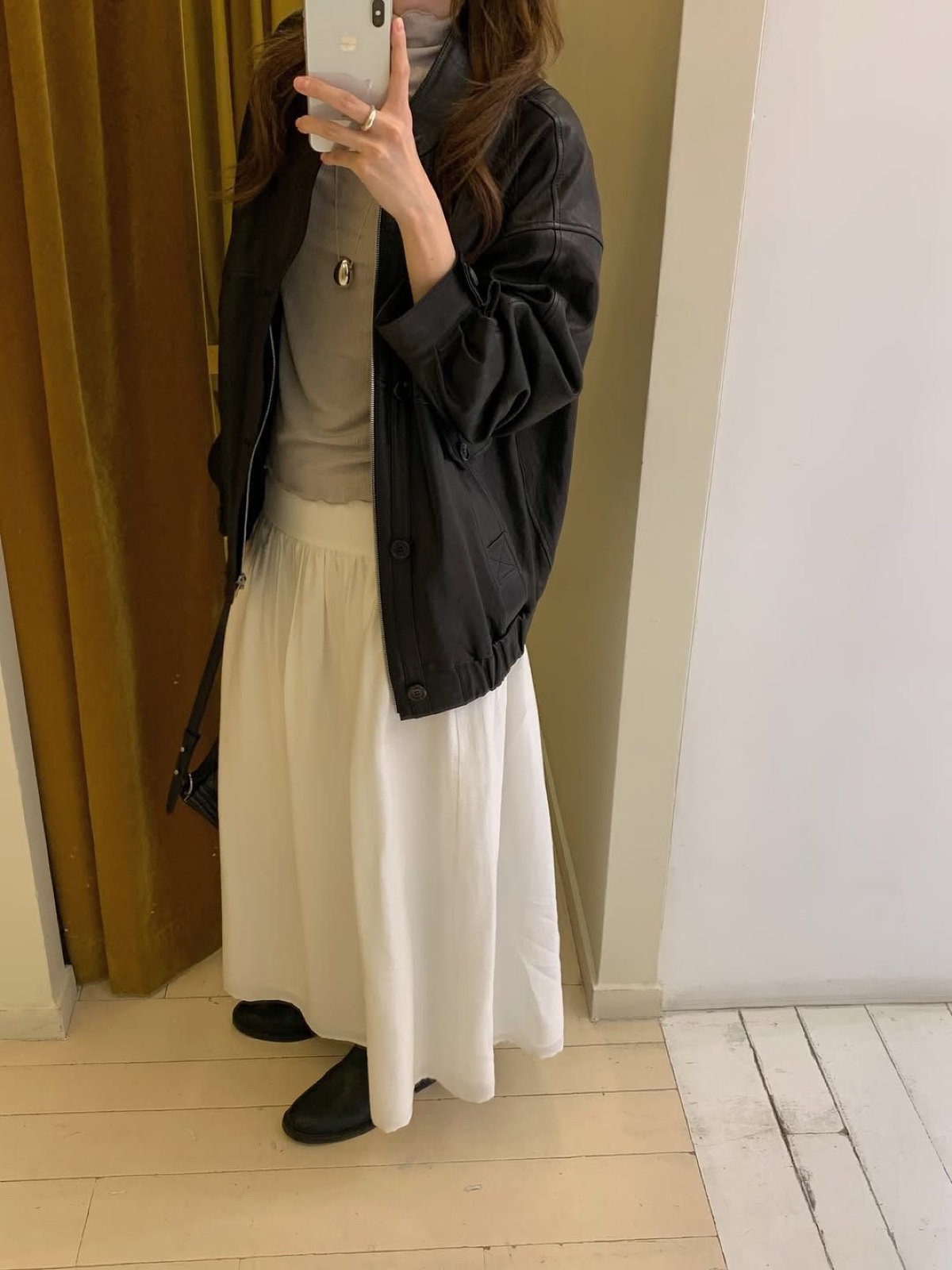 베른 볼륨 셔링 롱 스커트 상세 이미지 10
