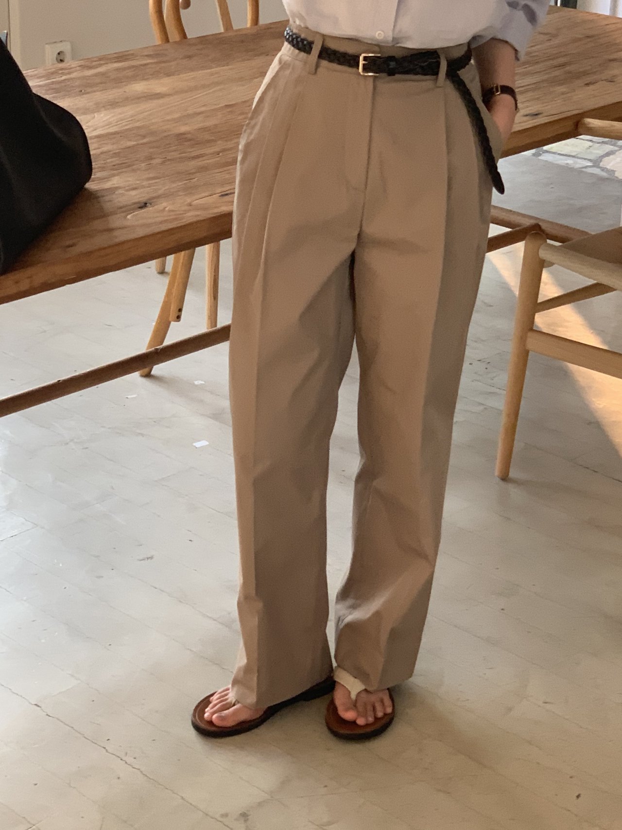 베티 핀턱 코튼팬츠