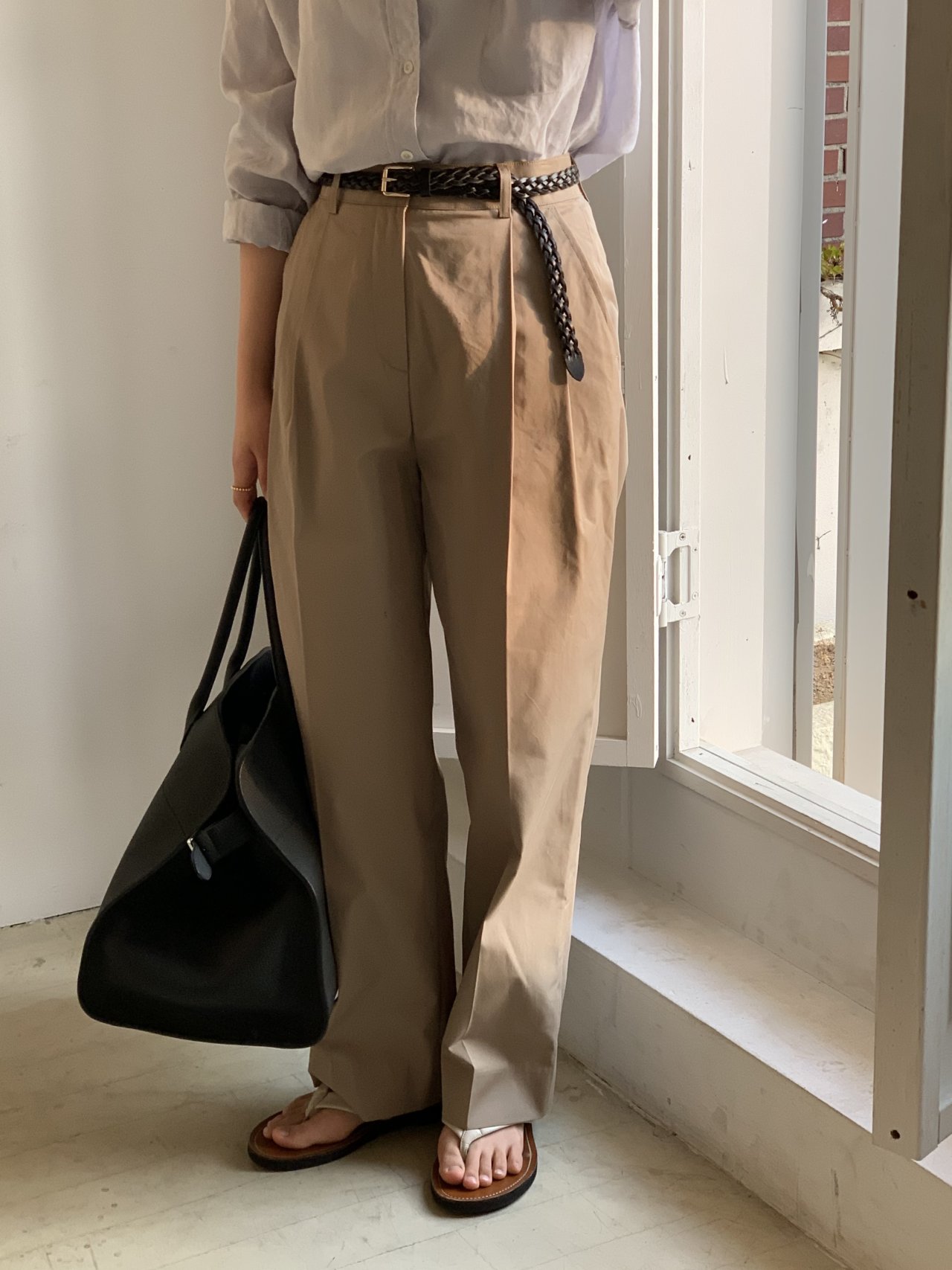 베티 핀턱 코튼팬츠 상세 이미지 2