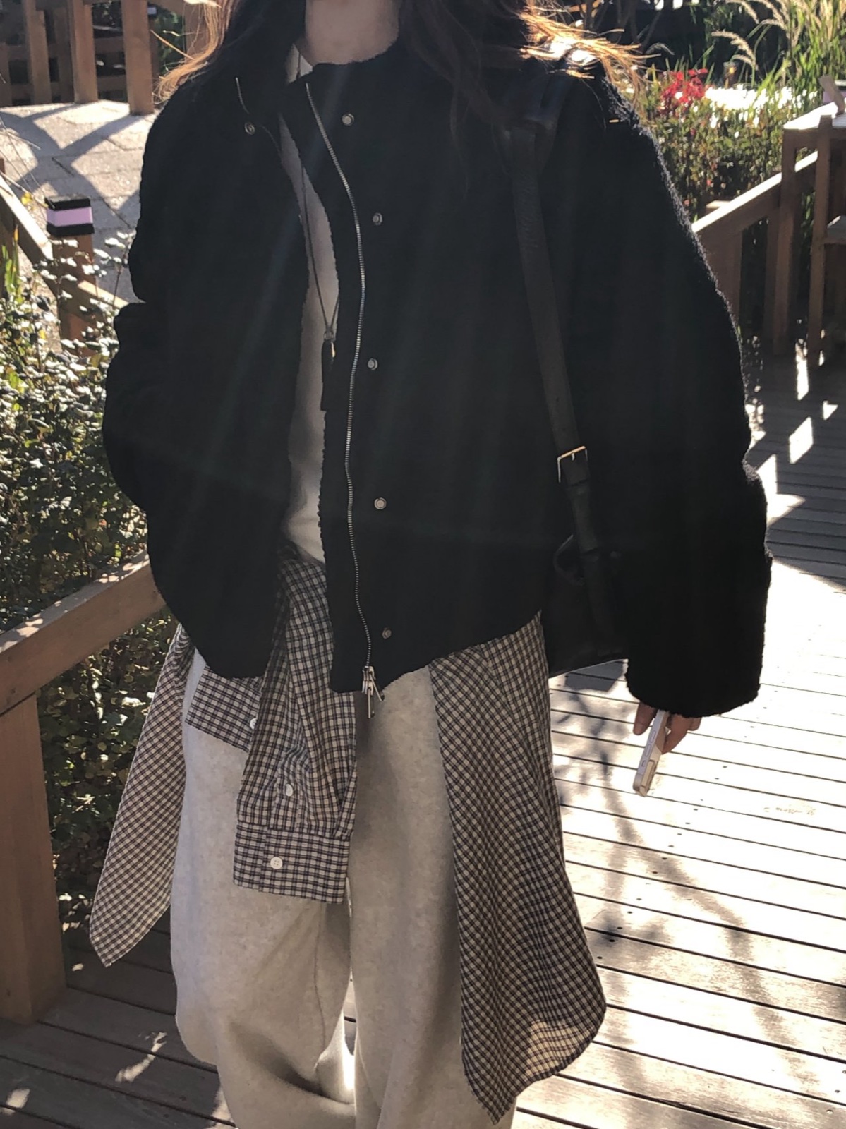 빅벤 알파카 트위드 덕다운 숏패딩 상세 이미지 5