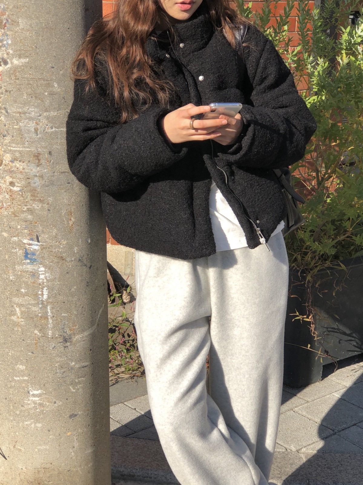 빅벤 알파카 트위드 덕다운 숏패딩 상세 이미지 7