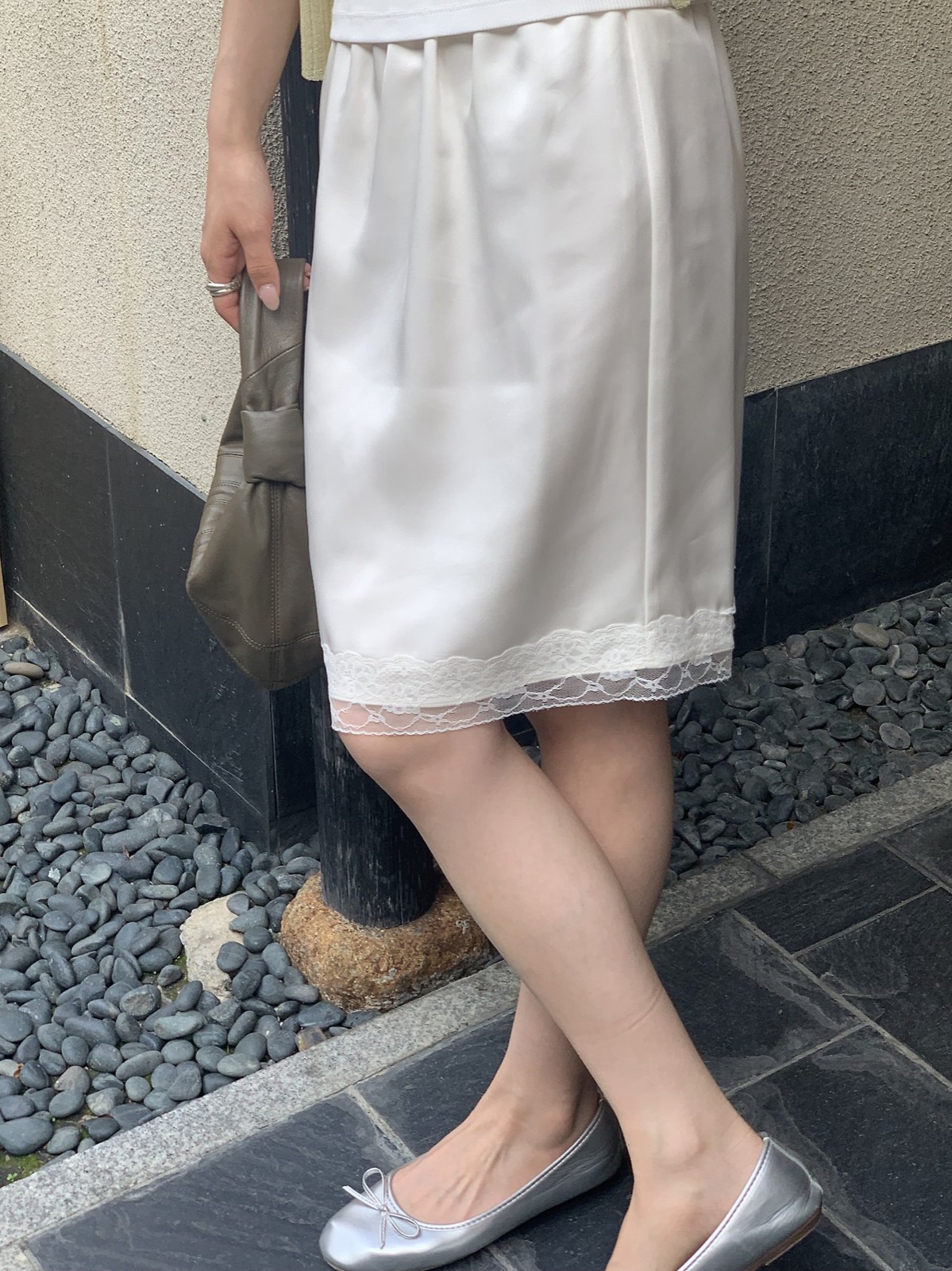 블룸 레이스 미디 밴딩 스커트 상세 이미지 4