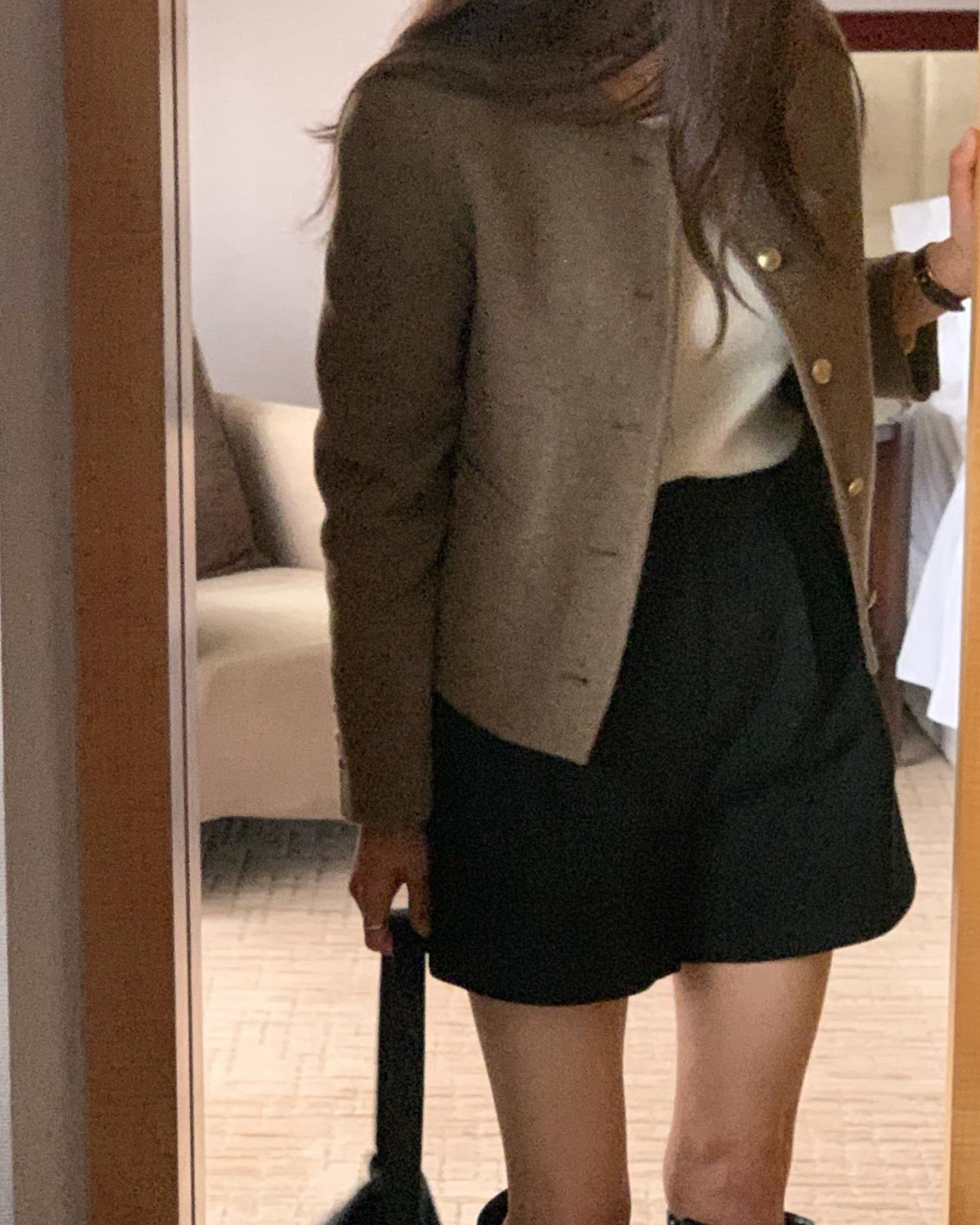 카멜 노카라 핸드메이드 자켓