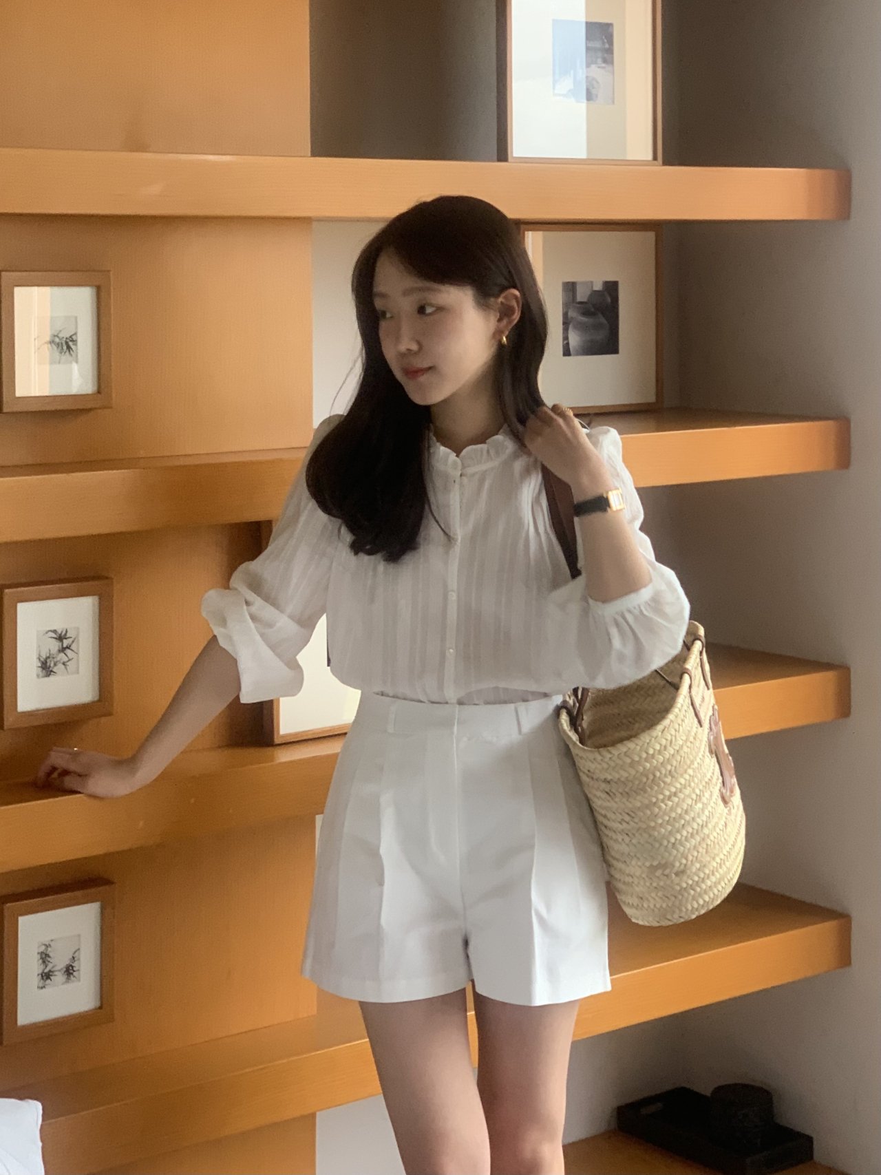 캐롤 핀턱 퍼프 블라우스 상세 이미지 6