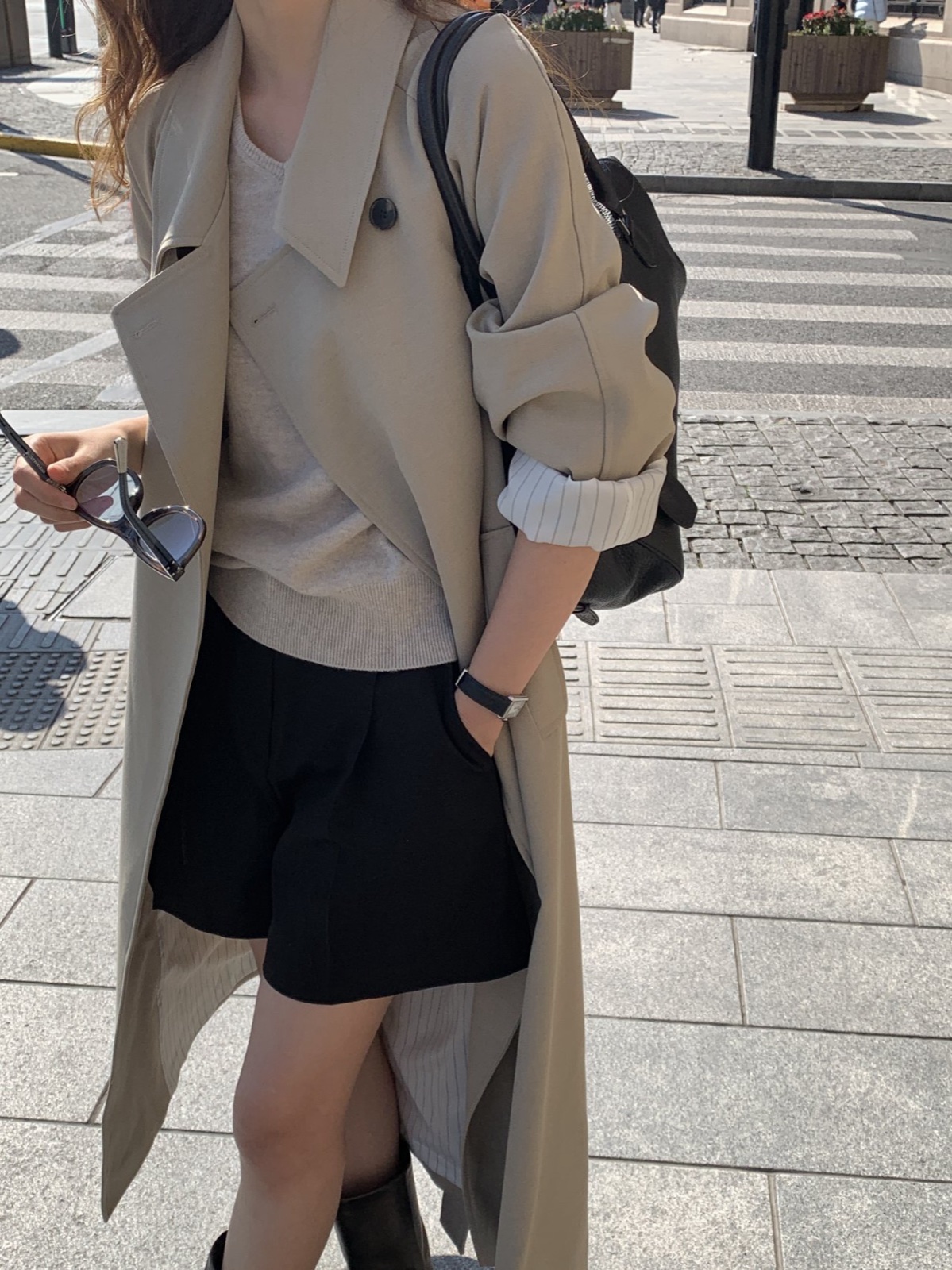 클래식 핀턱 하프팬츠 상세 이미지 7