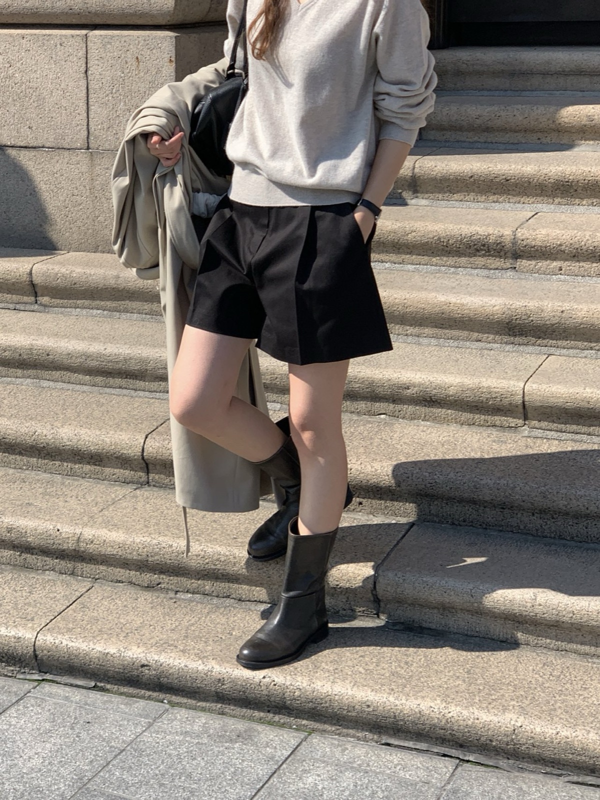 클래식 핀턱 하프팬츠 상세 이미지 8