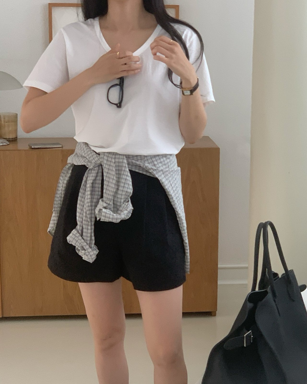 콜스 실켓 U넥 반팔 티셔츠