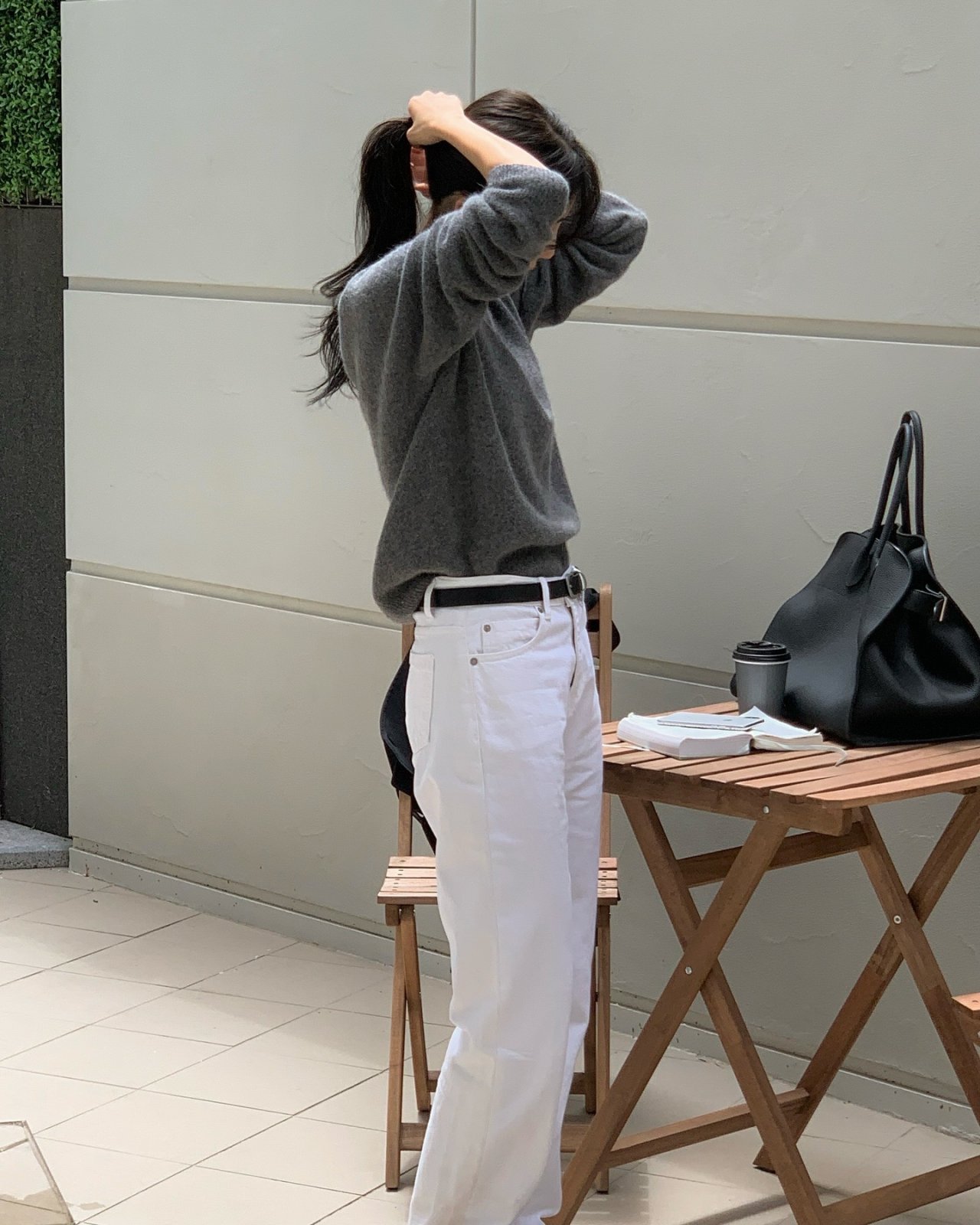 콘밀 레귤러 화이트 데님 상세 이미지 7