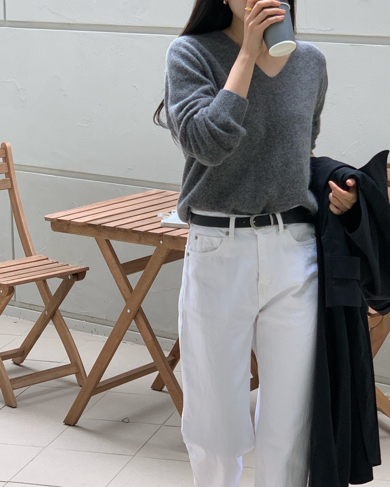 콘밀 레귤러 화이트 데님 상세 이미지 9