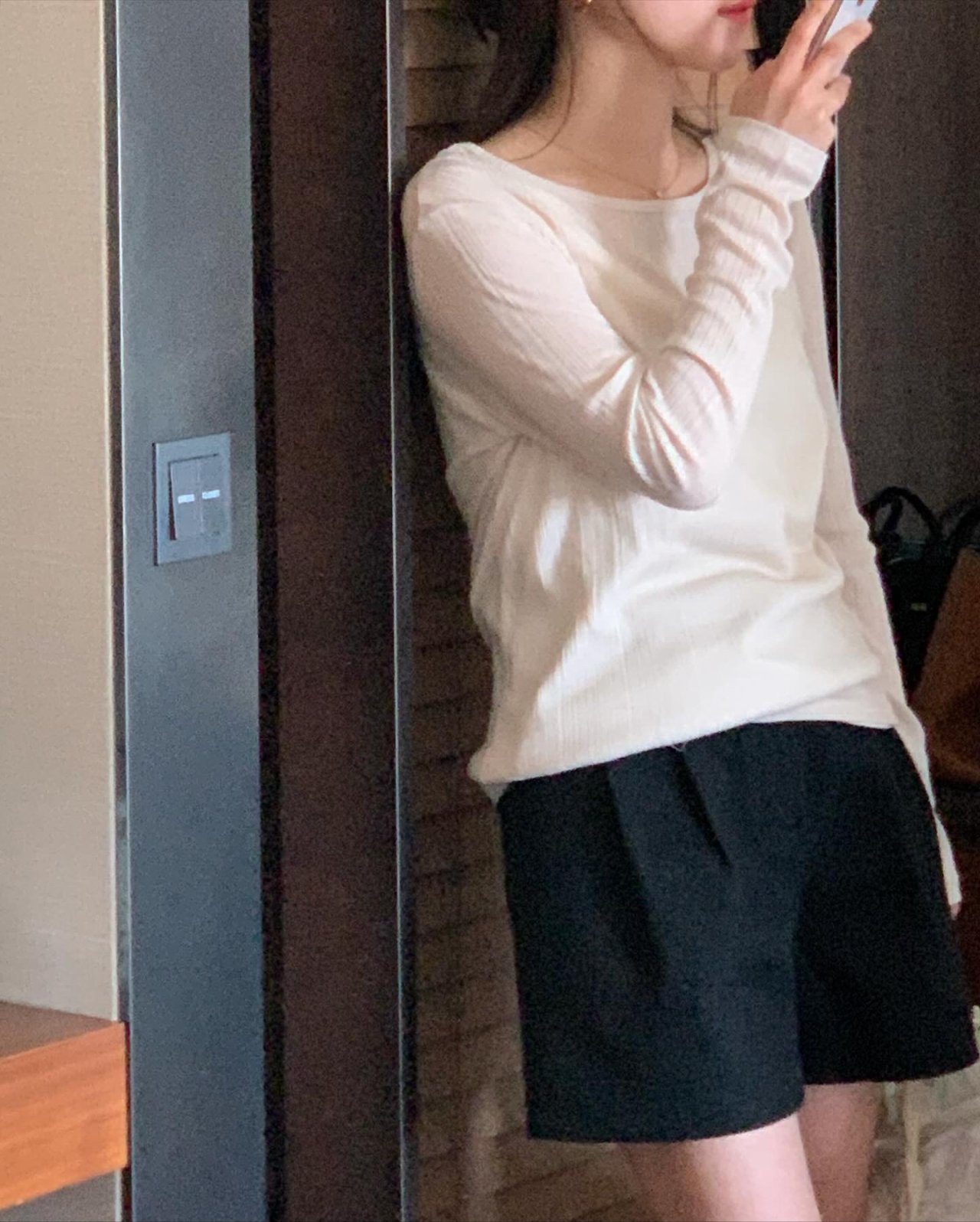 이지 골지 긴팔 티셔츠 상세 이미지 2