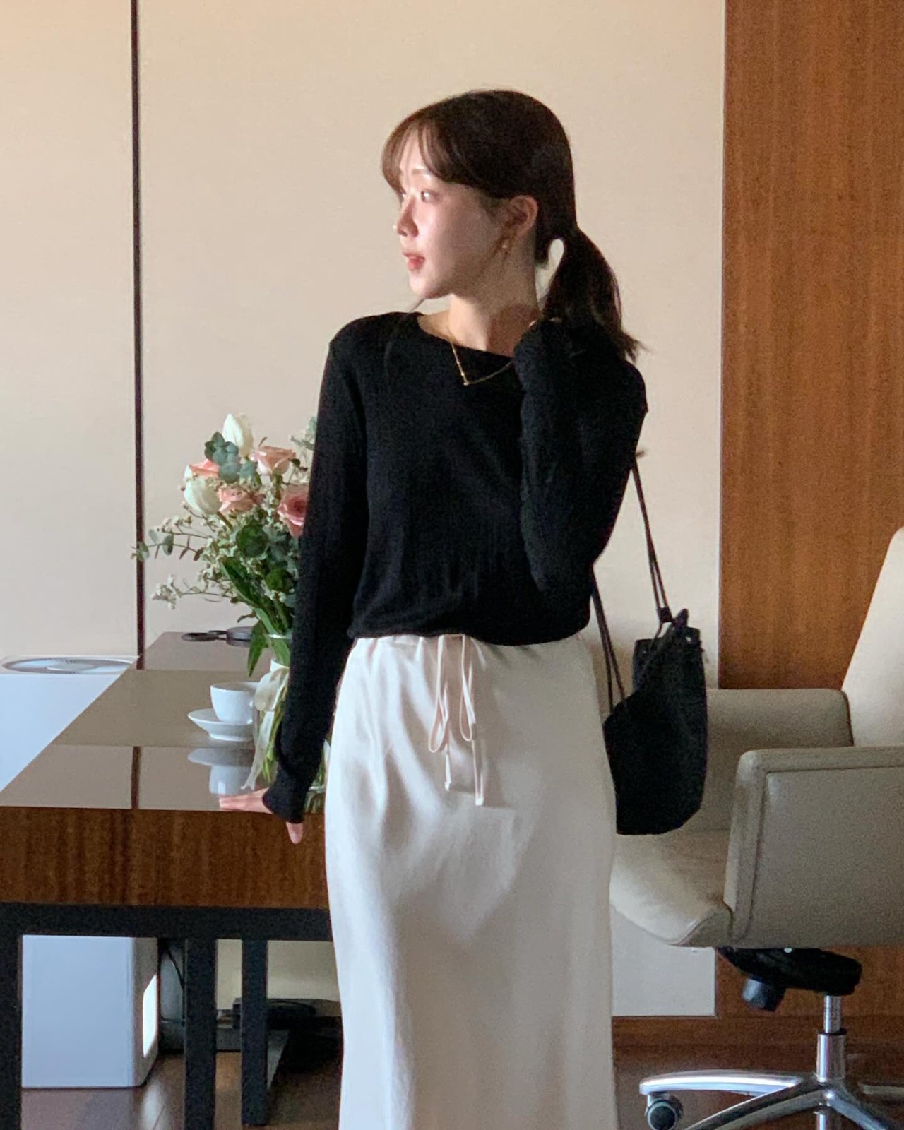 이지 골지 긴팔 티셔츠 상세 이미지 6