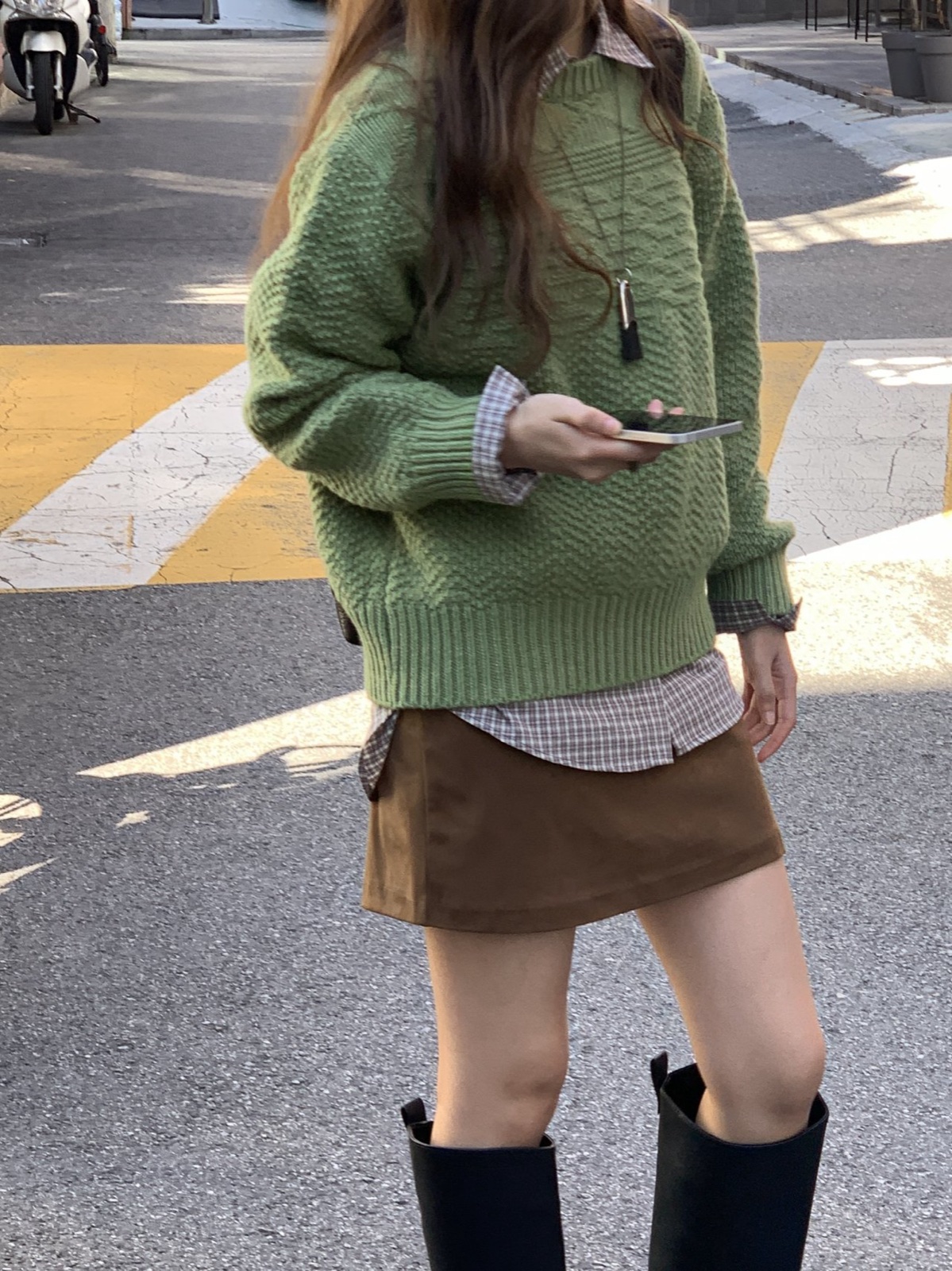 에이린 스웨이드 숏 스커트 상세 이미지 4