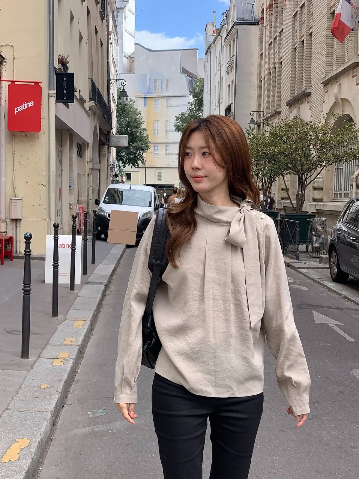에르 스카프 블라우스 상세 이미지 6