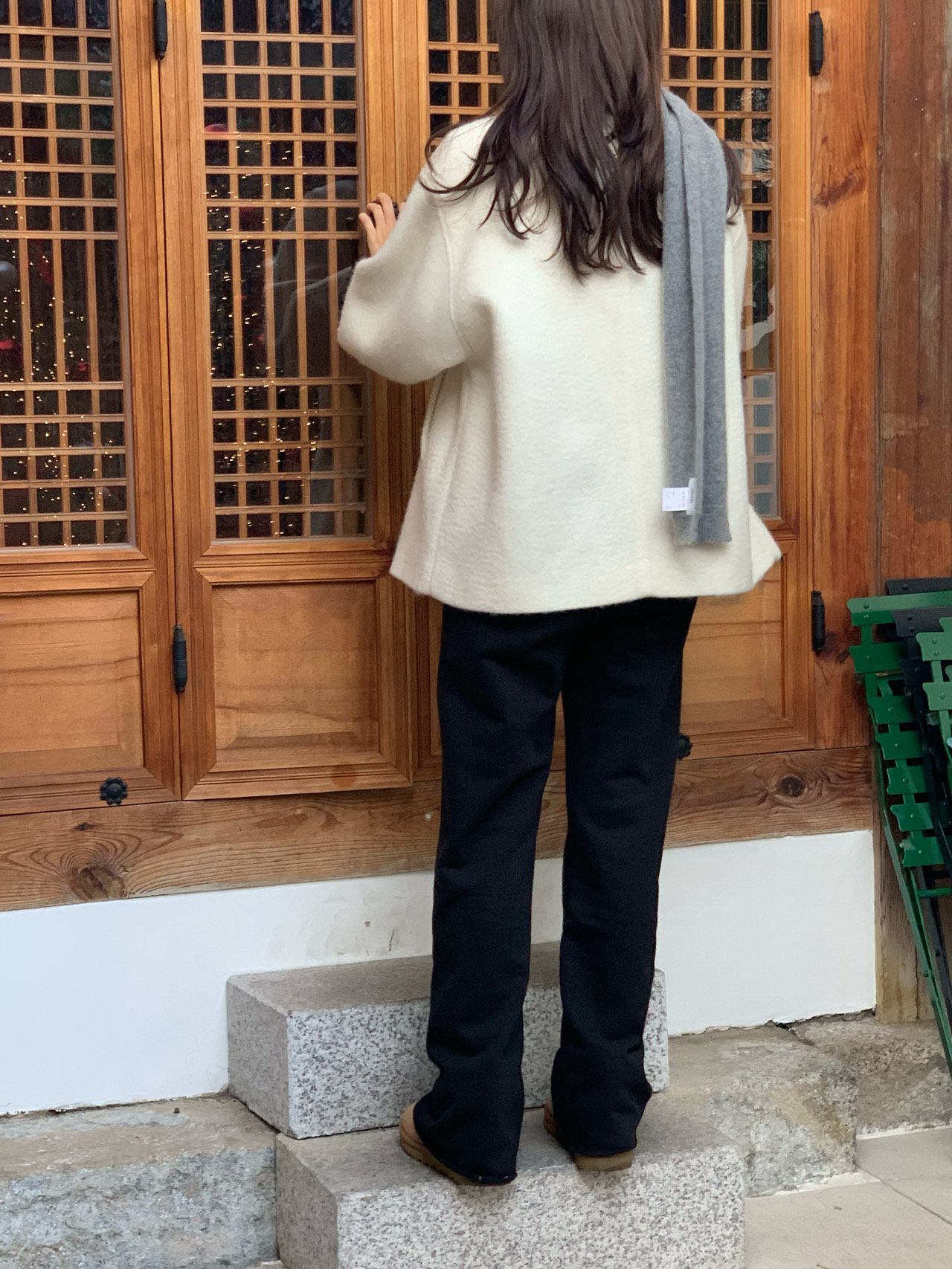 이브 울 하이넥 더플 하프코트 상세 이미지 6