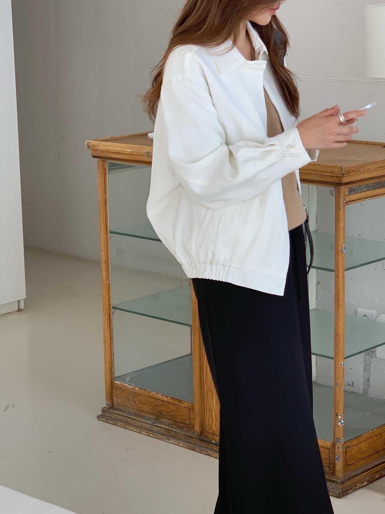 핏츠 라이오셀 블루종 착용 컷