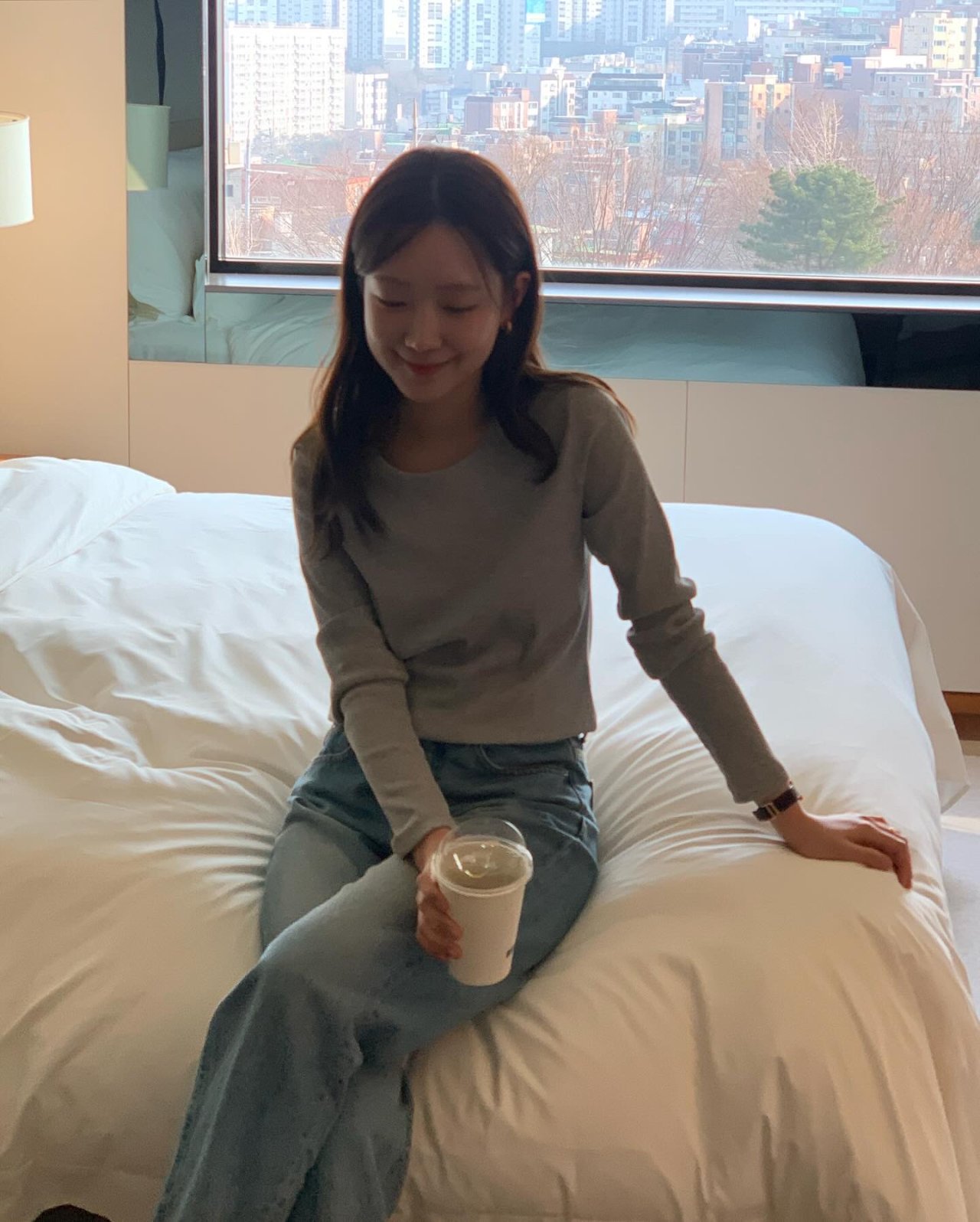 플랫 골지 긴팔 티셔츠 상세 이미지 7