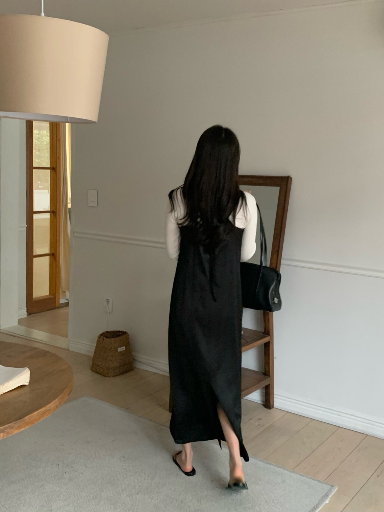 플랫 스퀘어넥 맥시 원피스 상세 이미지 2