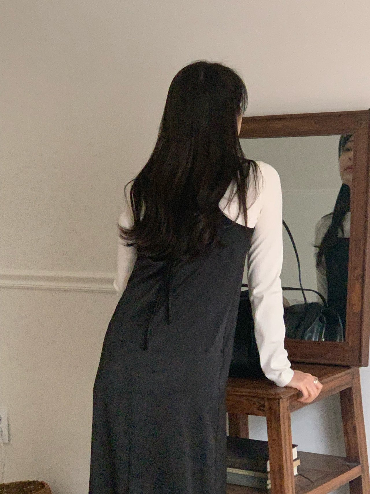 플랫 스퀘어넥 맥시 원피스 상세 이미지 3
