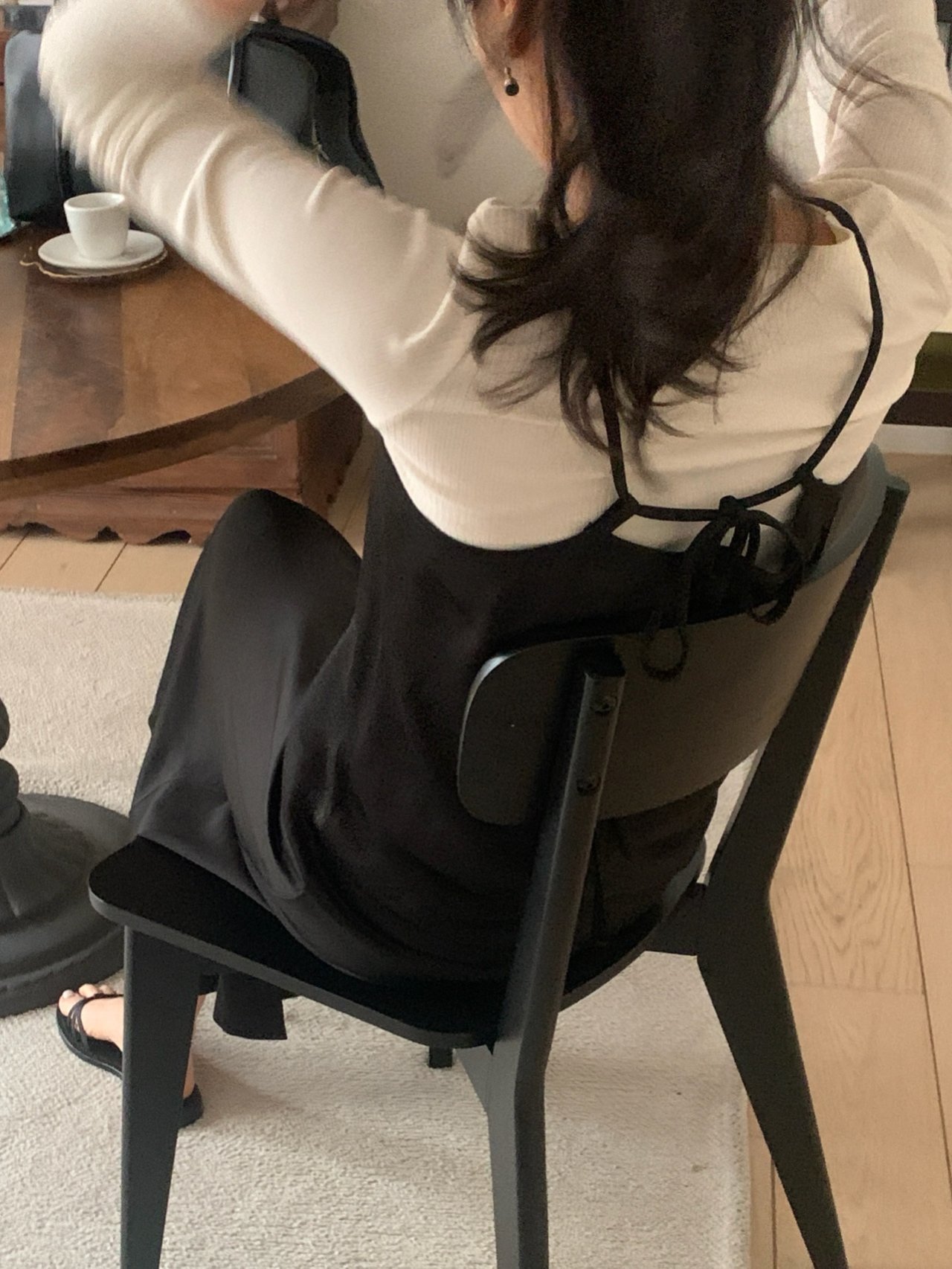 플랫 스퀘어넥 맥시 원피스 상세 이미지 4