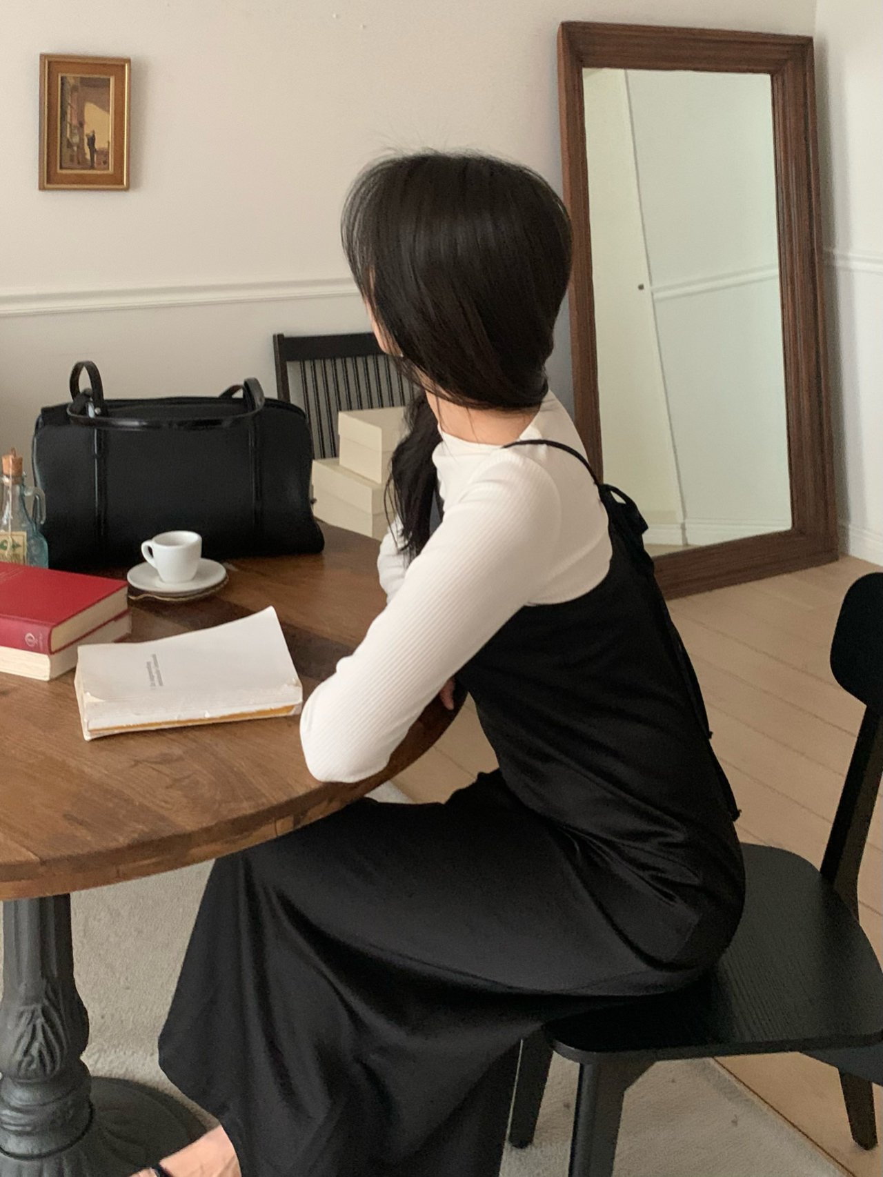 플랫 스퀘어넥 맥시 원피스 상세 이미지 5