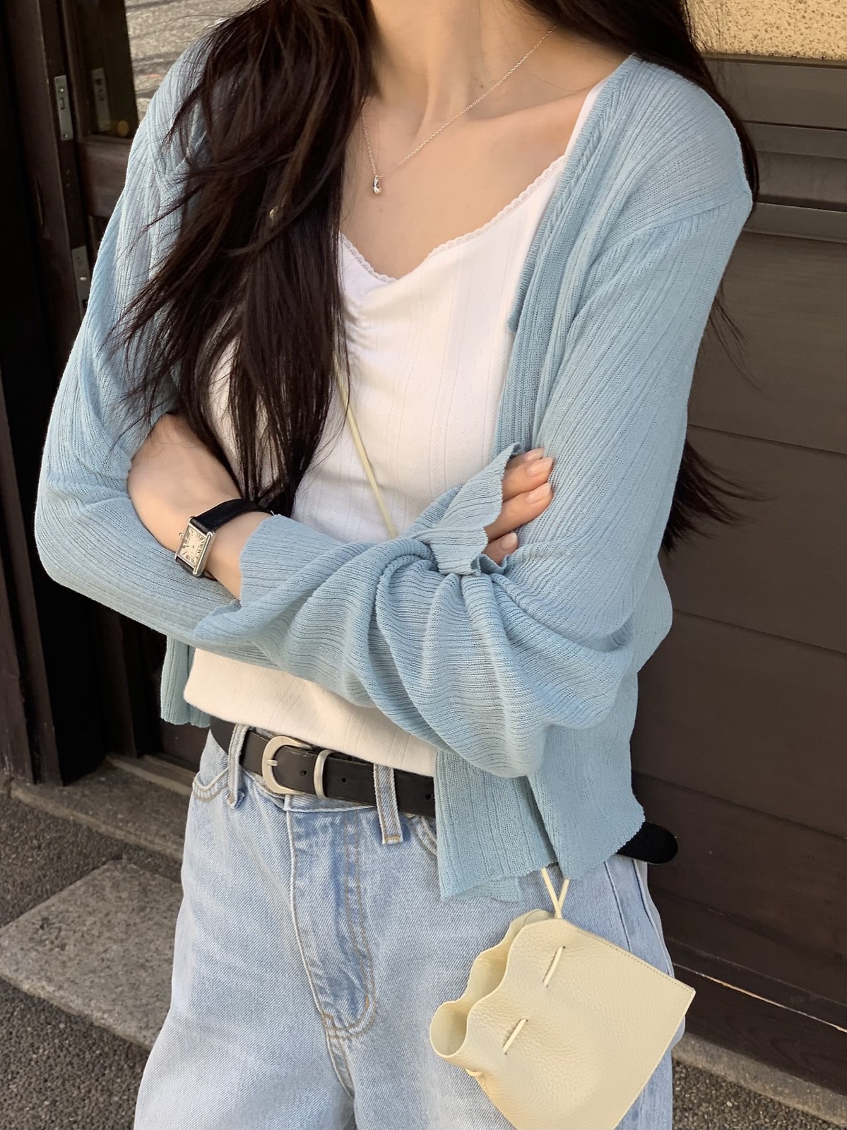 플렉스 골지 라운드 가디건 상세 이미지 4