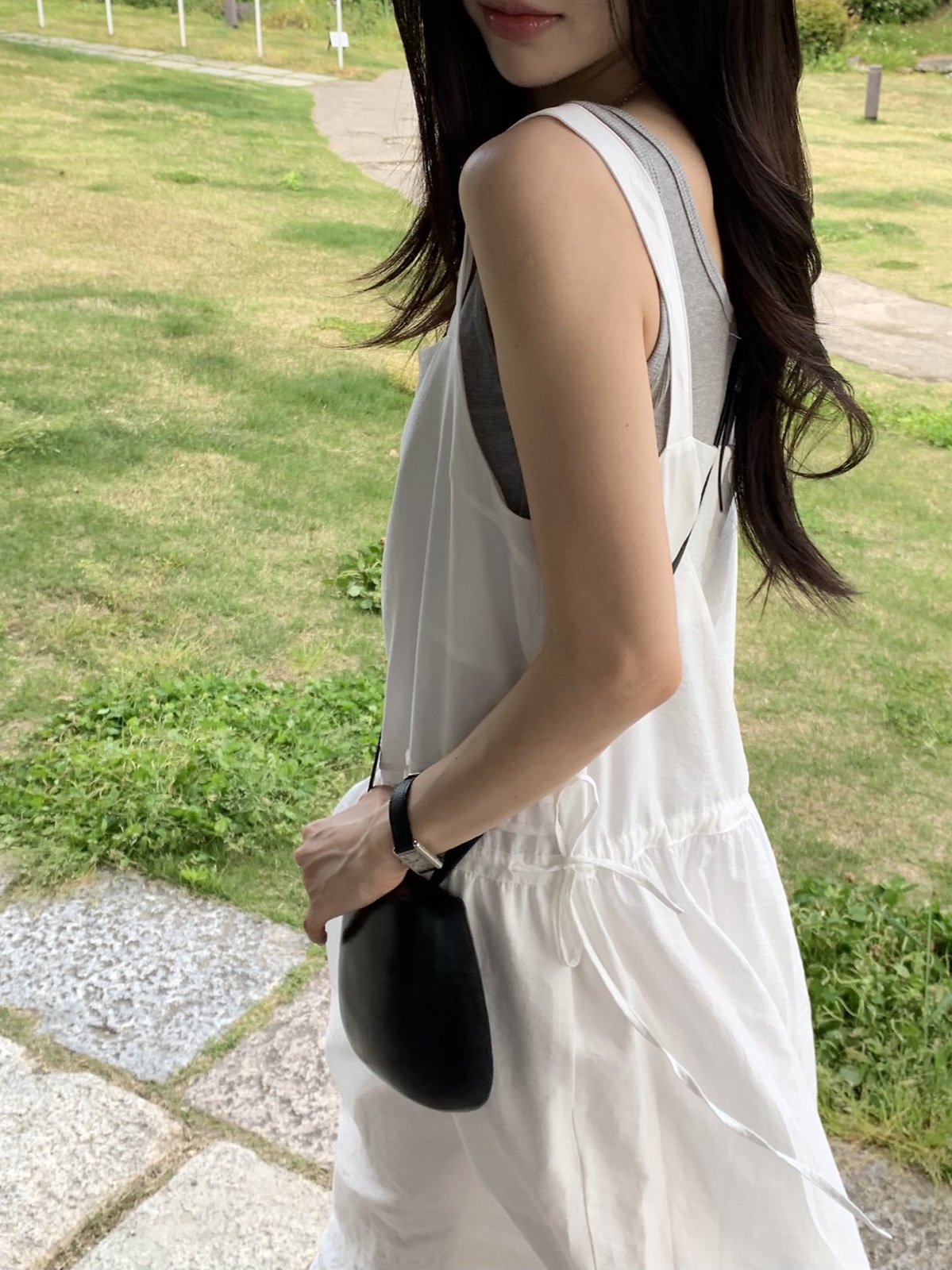 플로우 핀턱 레이스 롱 원피스 상세 이미지 6