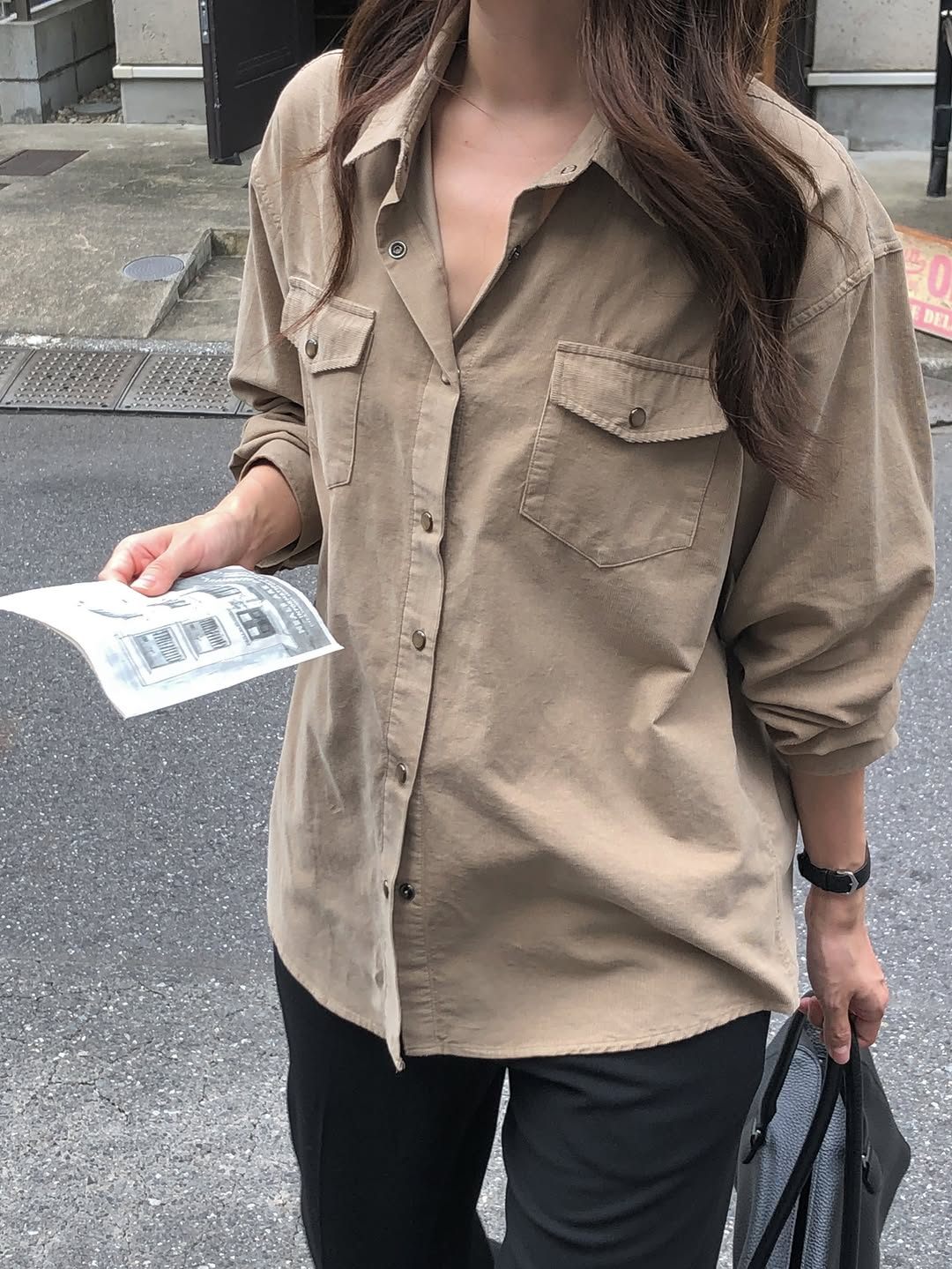 프레이 코듀로이 워싱 포켓 셔츠