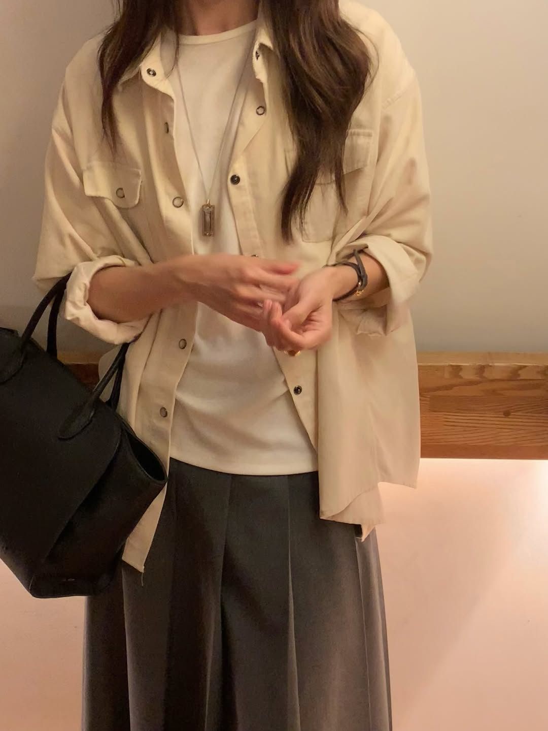 프레이 코듀로이 워싱 포켓 셔츠 착용 컷
