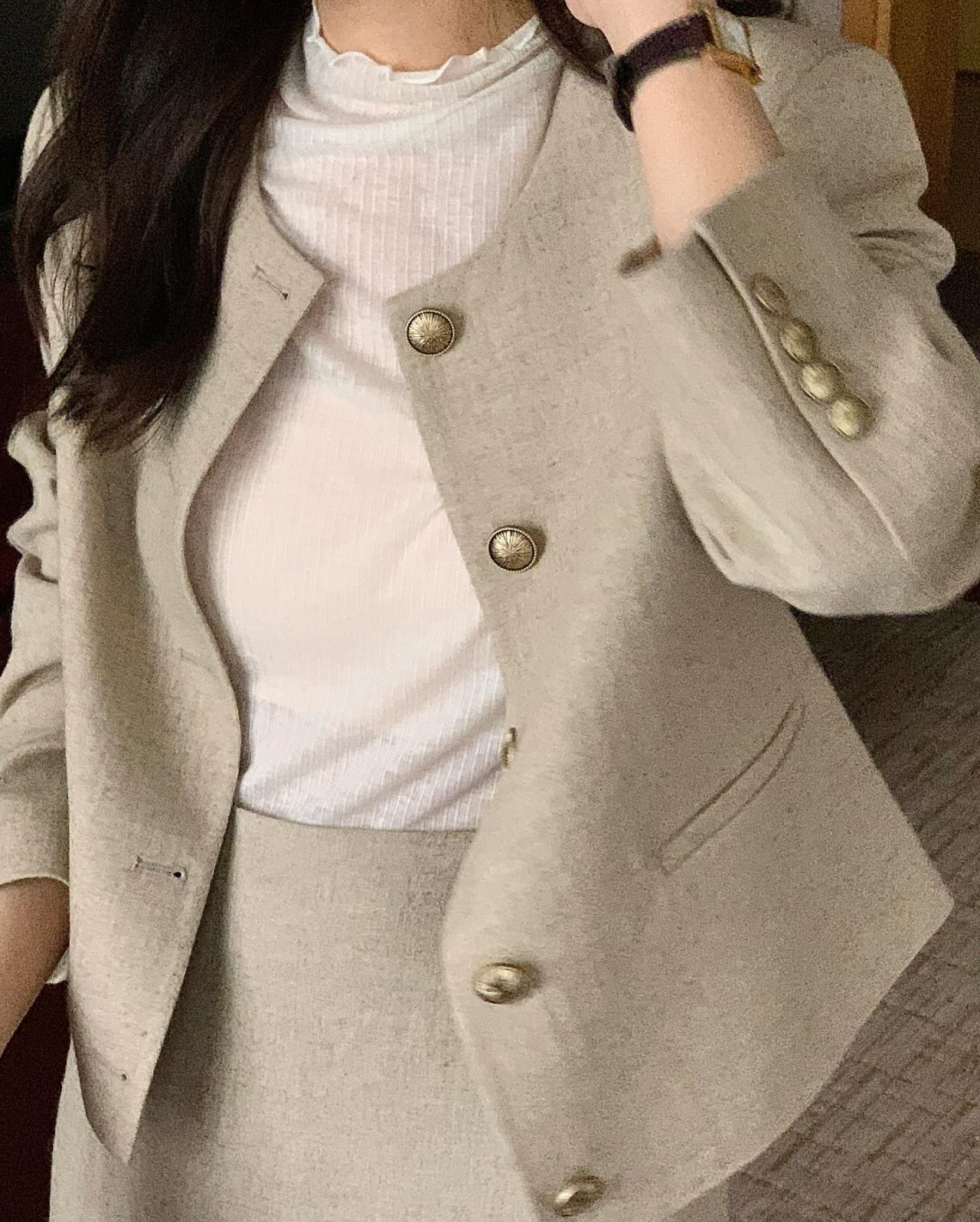 프릴 텐셀 반폴라 반팔 티셔츠 상세 이미지 6