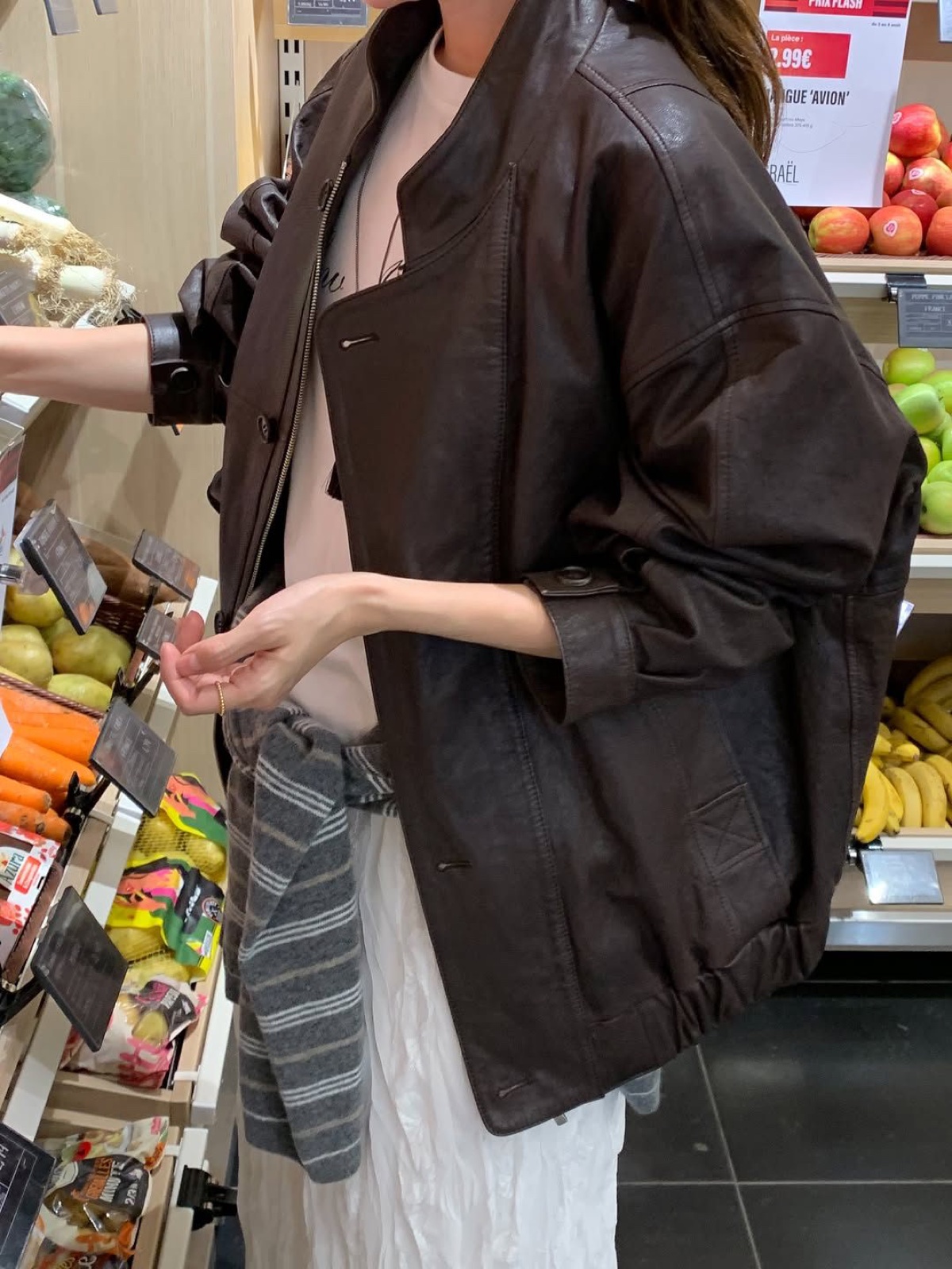 헤일 램스킨 레더 블루종 상세 이미지 1