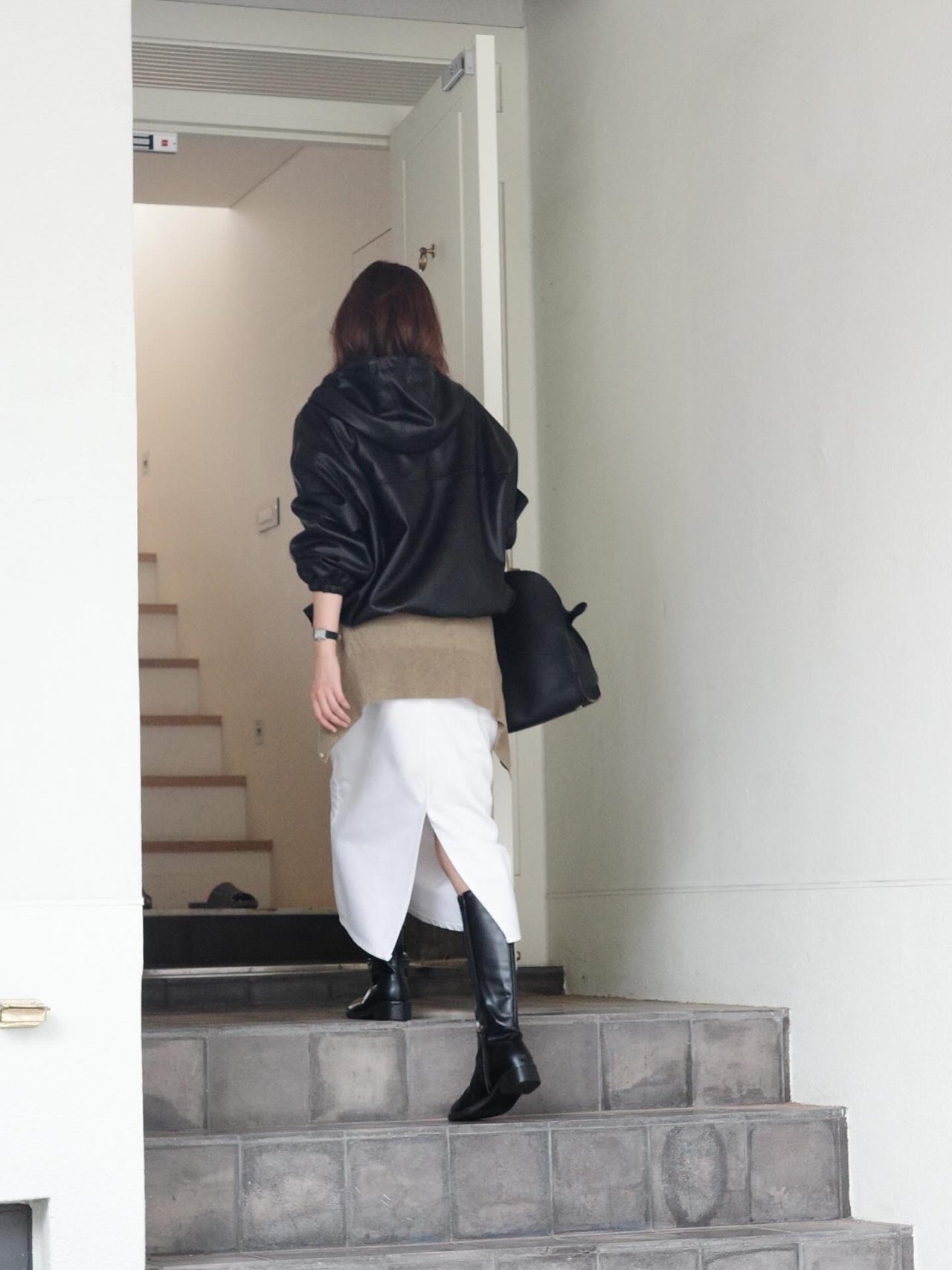 하이드 비건레더 후드 블루종 상세 이미지 9