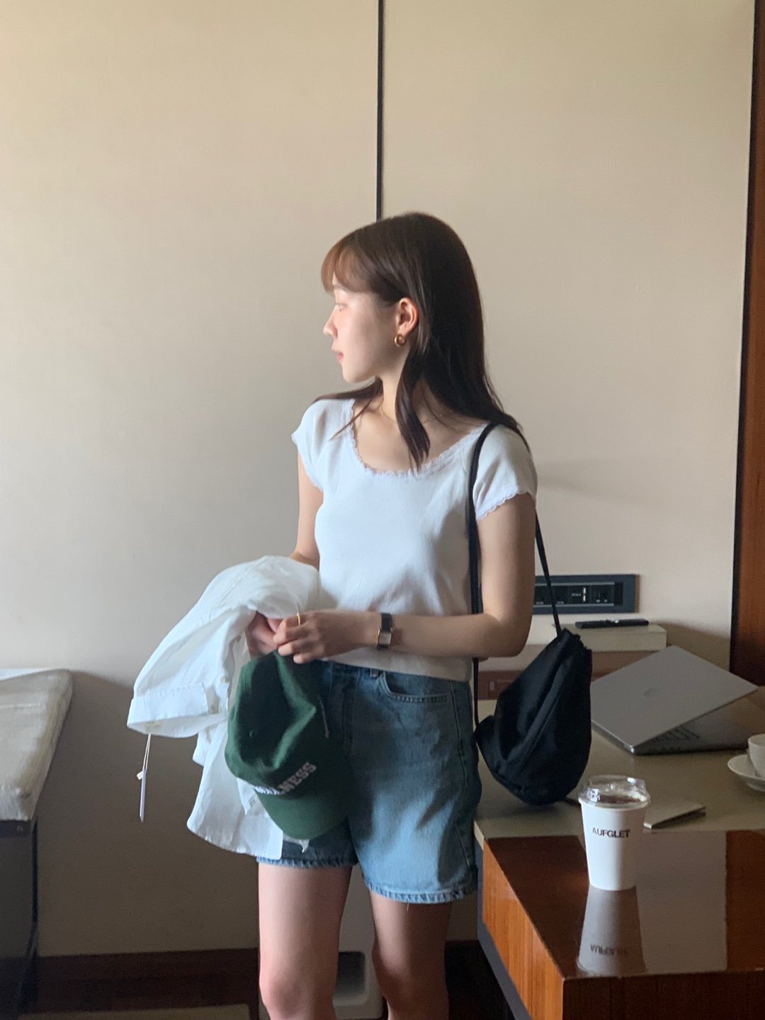 키치 레이스 크롭 반팔 티셔츠 상세 이미지 7