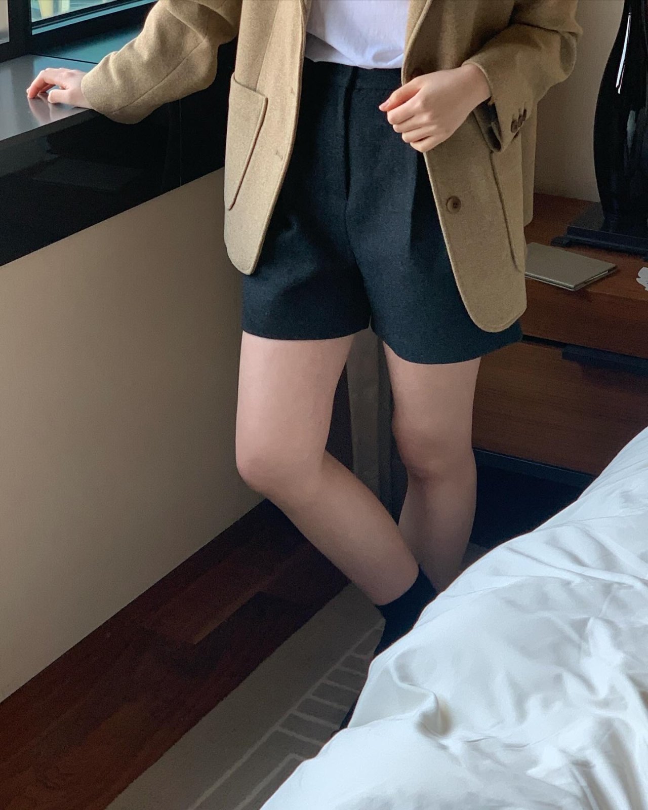 로렌 울 모직 하프 팬츠 상세 이미지 3